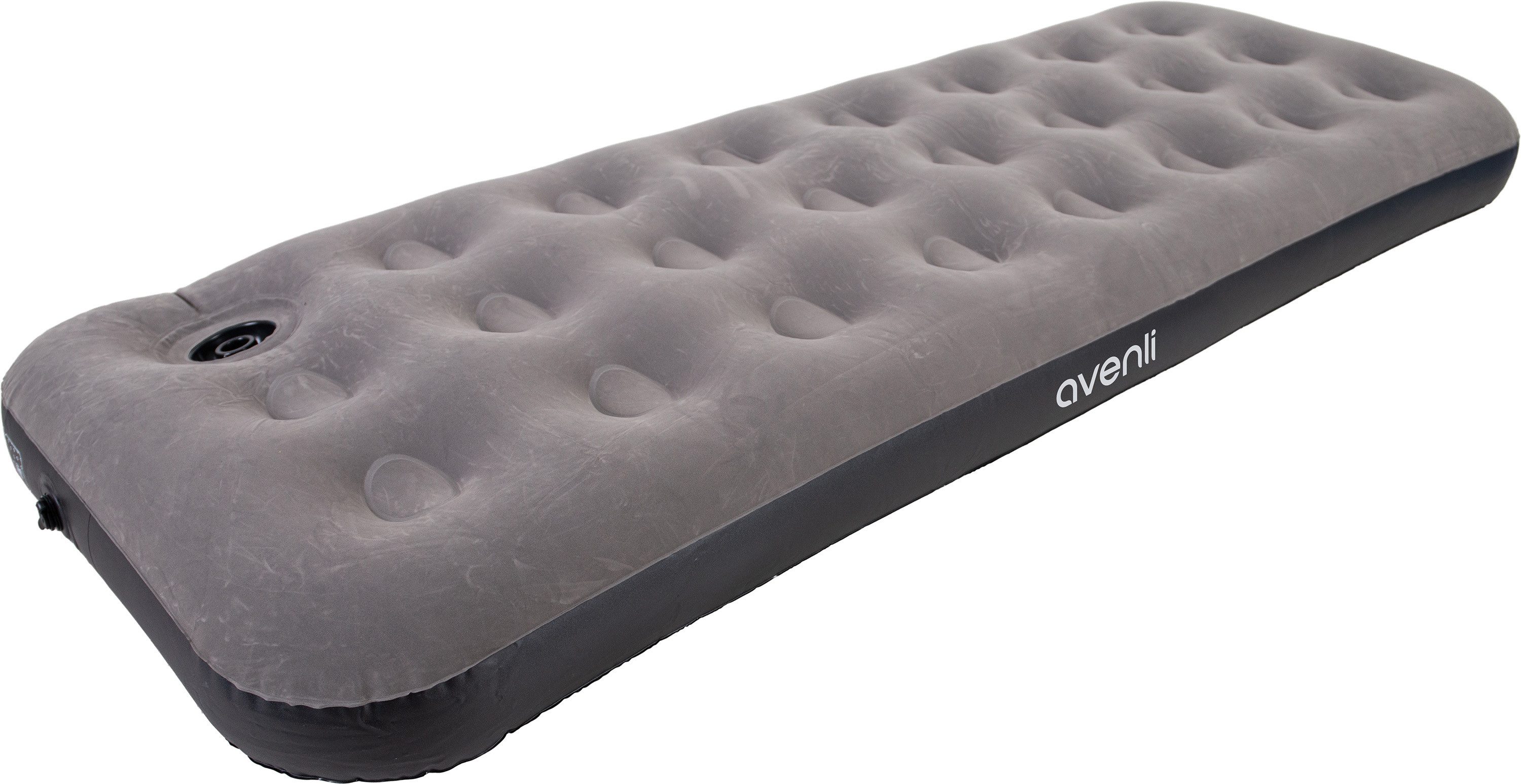 Avenli Luftmatratze Camping für 1 Person mit Fußpumpe 191x73x22cm Single-Size, (Luftbett einfach aufblasbar mit integrierter Luftpumpe, 1-St., für Indoor und Outdoor mit beflockter Oberfläche), Ideal als Reisebett oder Isomatte