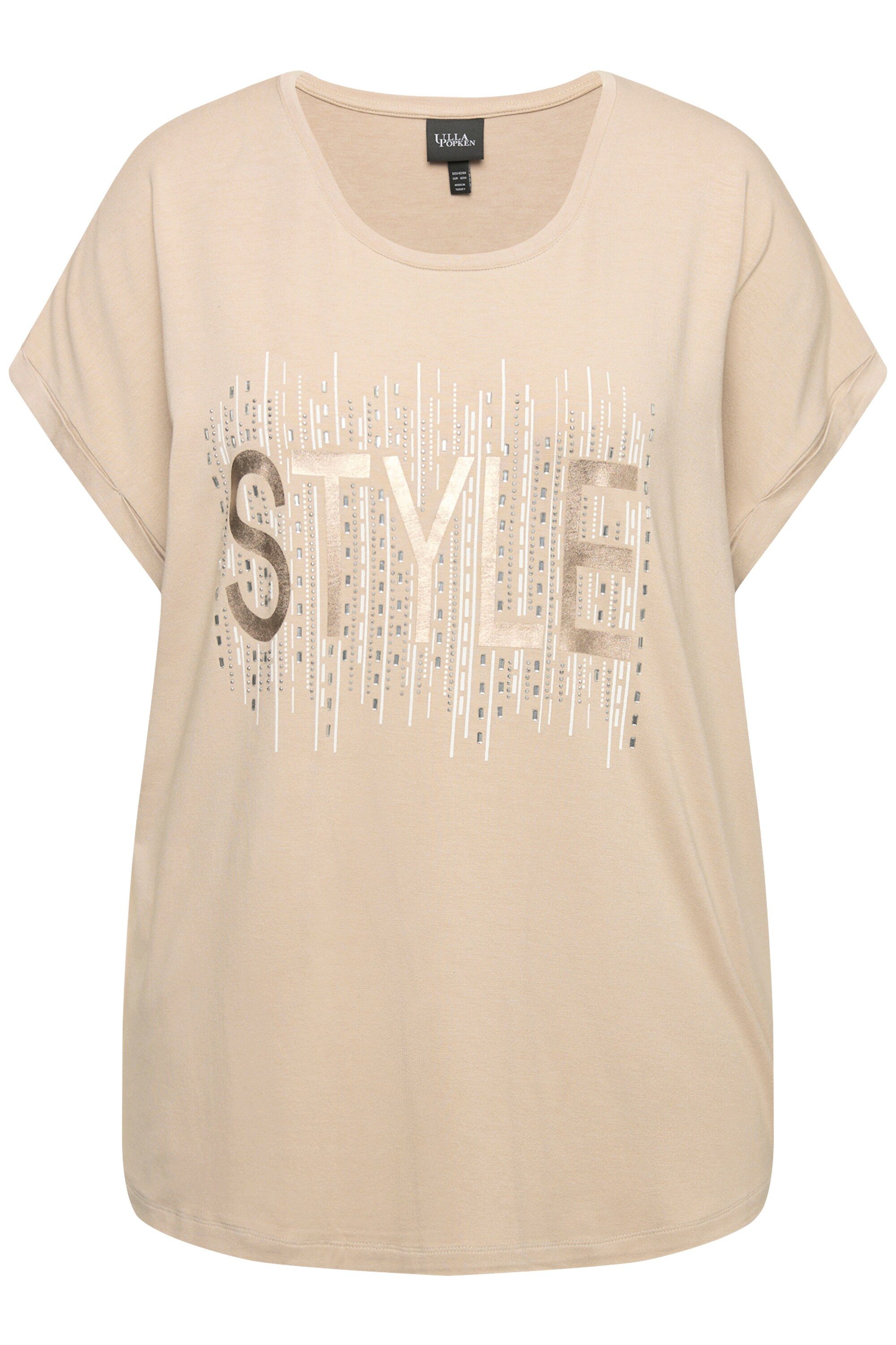 Ulla Popken T-Shirt T-Shirt Ziersteinmotiv Oversized günstig online kaufen