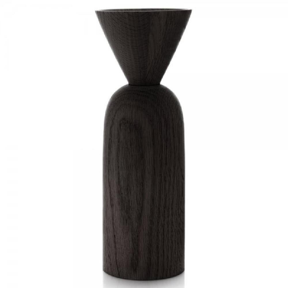 Dekovase Eiche Cone Vase gebeizt Shape schwarz Applicata