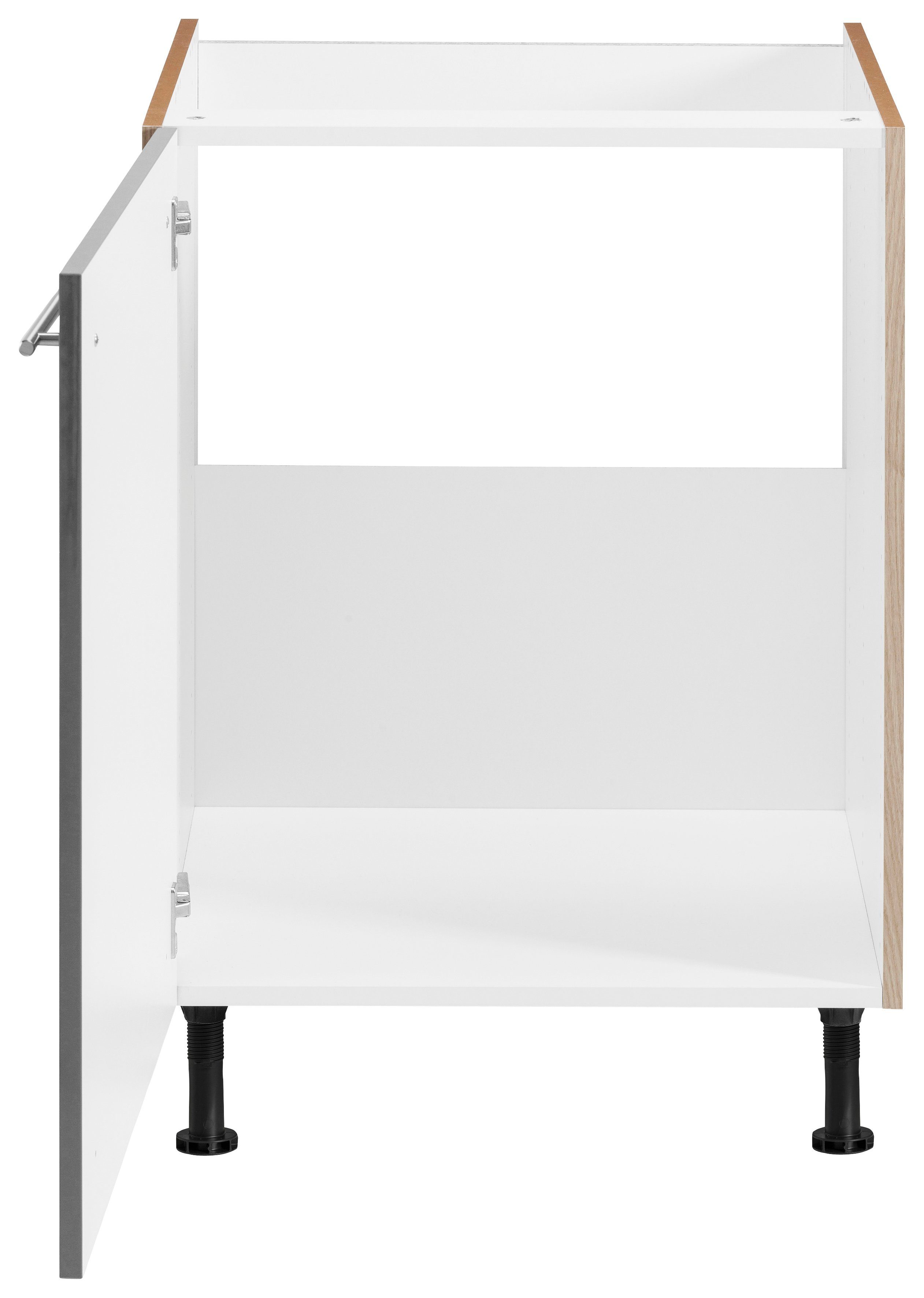 OPTIFIT Spülenschrank Bern 60 cm breit, mit 1 Tür, mit höhenverstellbaren Füßen, mit Metallgriff – Bild 4 von 5