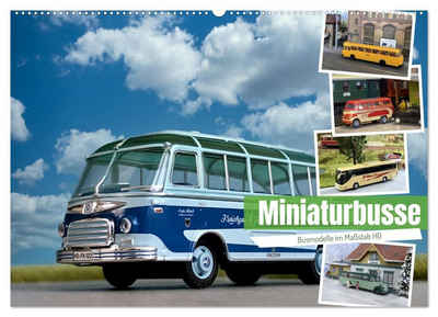 CALVENDO Wandkalender Miniaturbusse (Wandkalender 2025 DIN A2 quer), CALVENDO Monatskalender