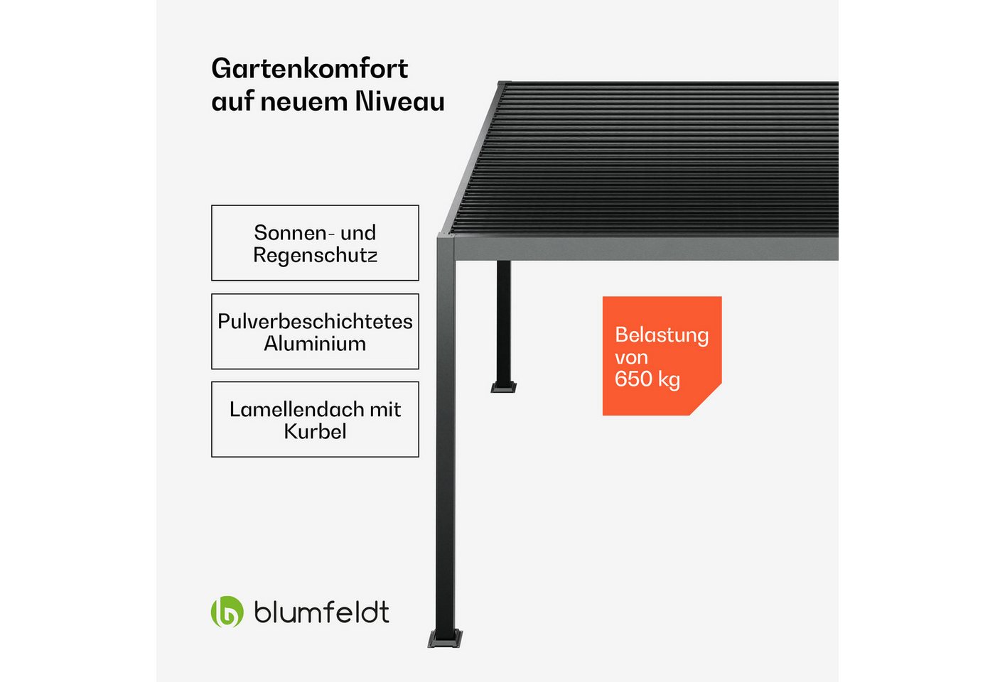 Thumbnail - blumfeldt Pavillon LuminaHaven, (Set), Pergola 3x4m Seitenwände pulverbeschichtet wetterfest Garten