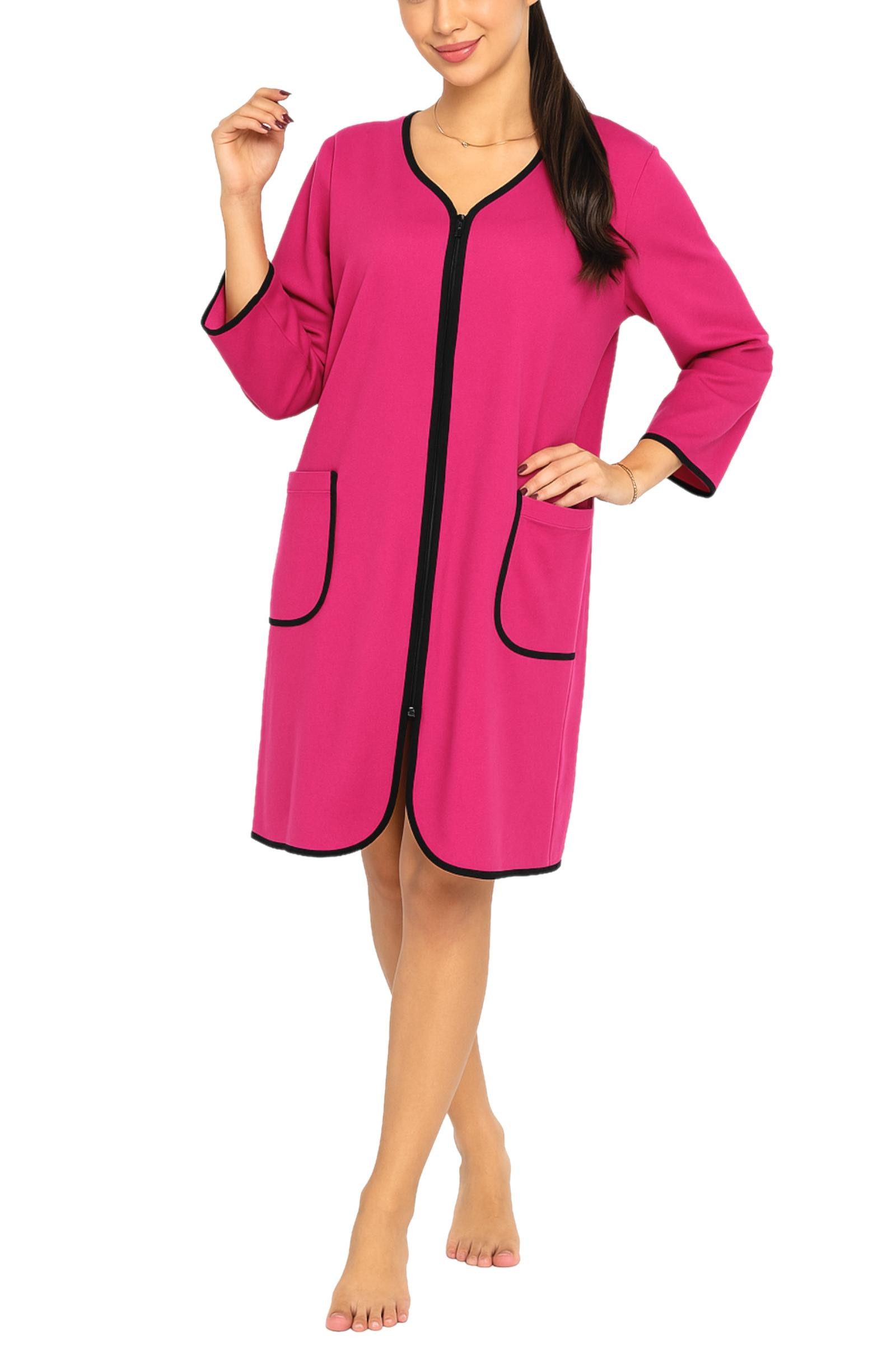 Aquarti Damenbademantel Damen Bademantel Morgenmantel Reißverschluss Hausma günstig online kaufen