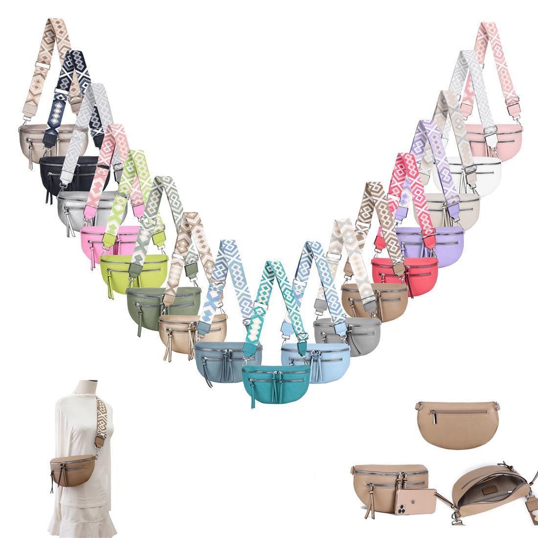 ITALYSHOP24 Schultertasche Damen Gürteltasche Umhängetasche CrossBody günstig online kaufen