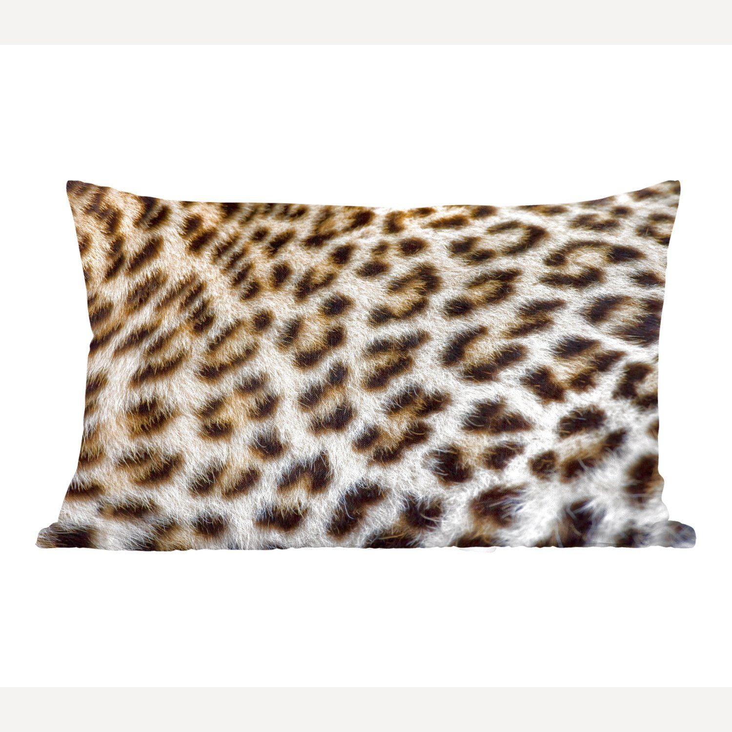 MuchoWow Dekokissen Nahaufnahme Mantel Leopard, Wohzimmer Dekoration, Zierkissen, Dekokissen mit Füllung, Schlafzimmer