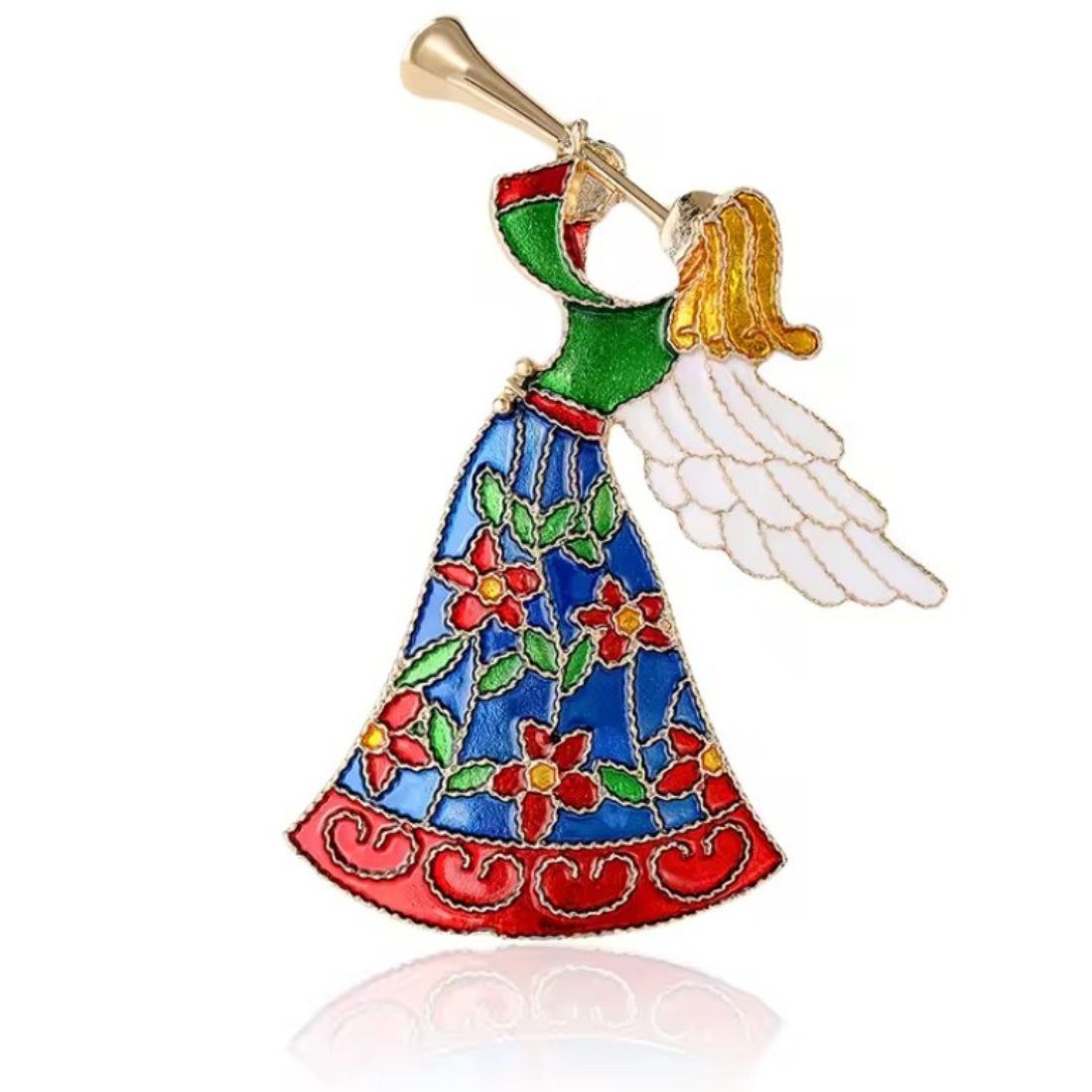 Dark-Desires Brosche Vintage Brosche Engel mit Trompete, Damen Brosche vint günstig online kaufen