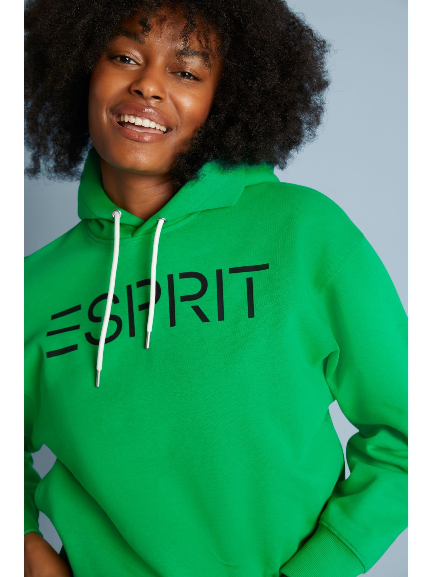 Esprit Unisex Fleece-Hoodie GREEN mit Sweatshirt Logo (1-tlg)