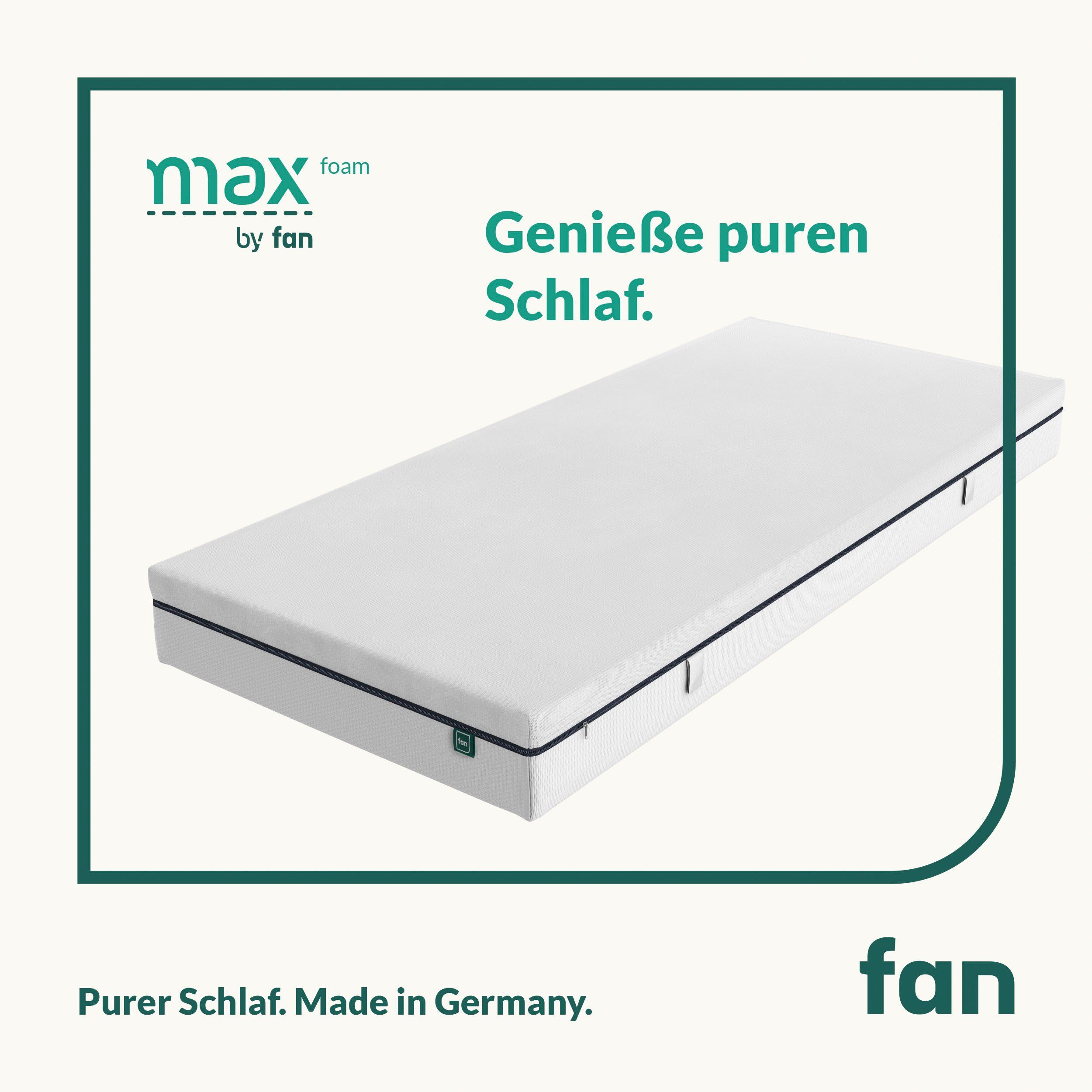 Komfortschaummatratze max foam by fan, 5 Zonen Matratze 90x200 cm, 140x200 & weitere Größen, fan, 18 cm hoch, Matratze, 90x200 cm von Stiftung Warentest "GUT (1,6)" getestet