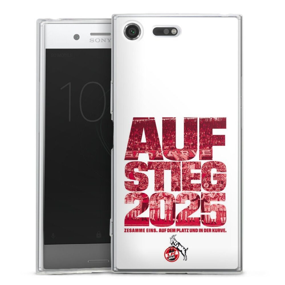DeinDesign Handyhülle 1. FC Köln Aufstieg Offizielles Lizenzprodukt 1. FC Köln Aufstieg 2025, Sony Xperia XZ Premium Slim Case Silikon Hülle Ultra Dünn Schutzhülle