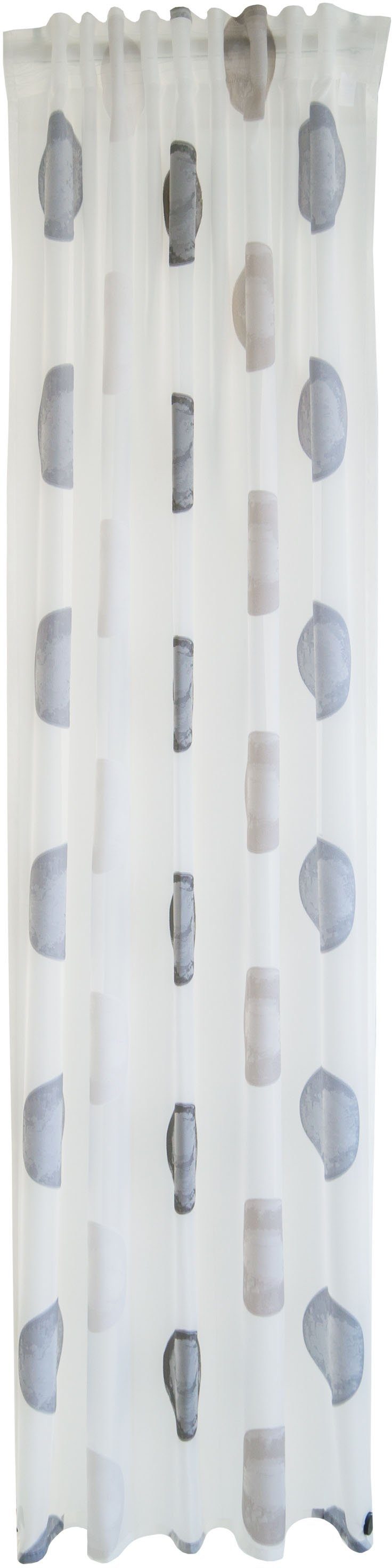 Vorhang Kaleo, HOMING, verdeckte Schlaufen (1 St), transparent, Scherli,  Vorhang mit verdeckten Schlaufen Kaleo weiß/grau 140x245cm, transparente,  leichte Stoffe sind komplett lichtdurchlässig