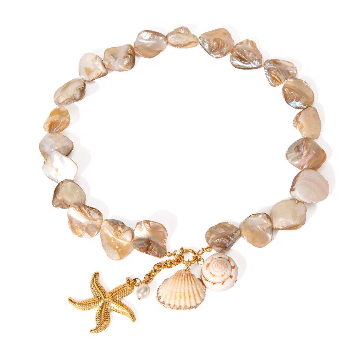 ROUGEMONT Statementkette Handgefertigte Beachstyle Muschelkette Wasserfest günstig online kaufen