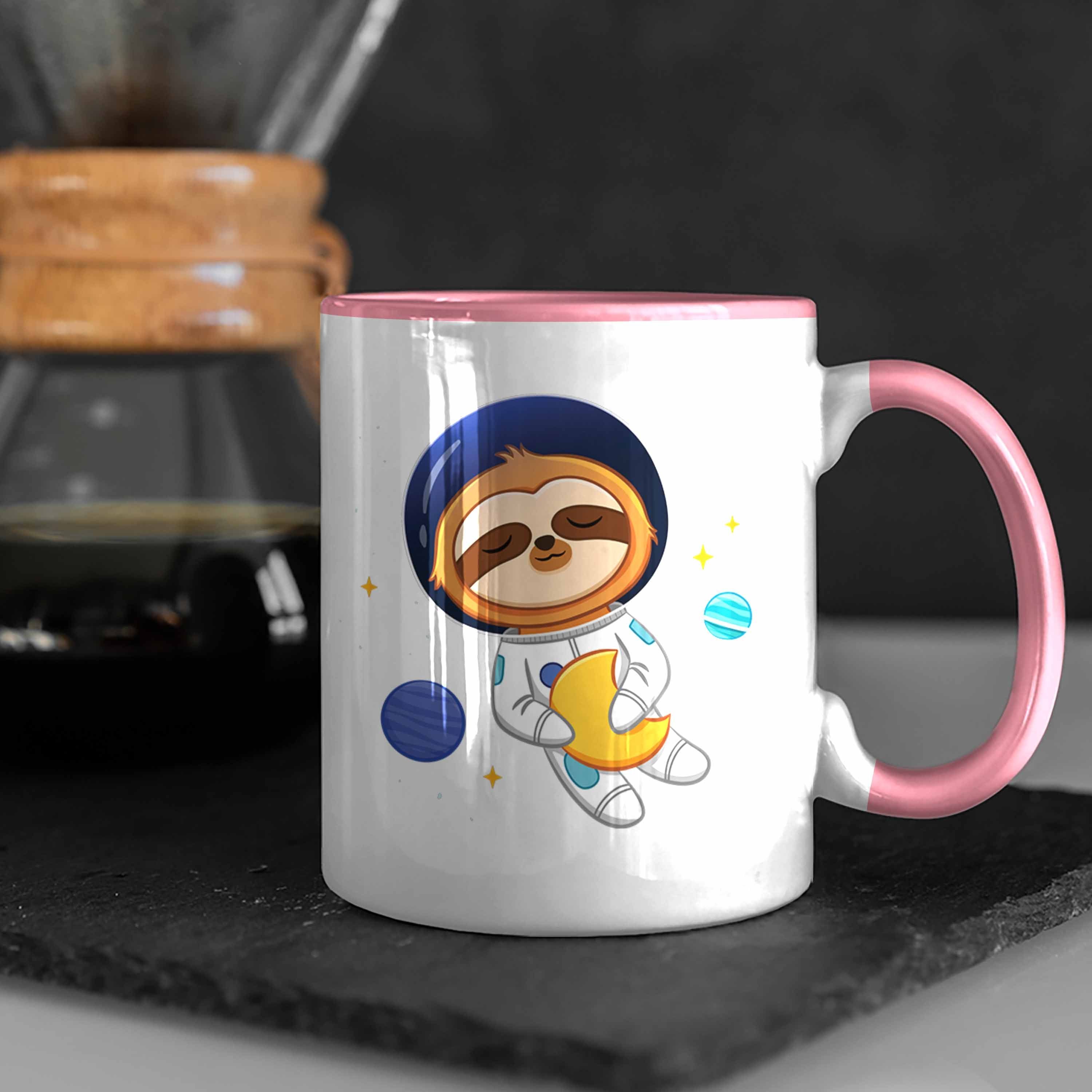 Galaxie Jungs Tasse Geschenk Geschenkidee Coole Süße Trendation Faultier Grafik Rosa Jungen Weltall - Trendation Tasse