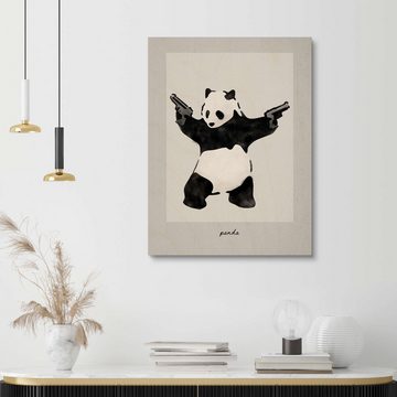 Posterlounge Holzbild Editors Choice, Banksy - Angry Panda, Modern Malerei