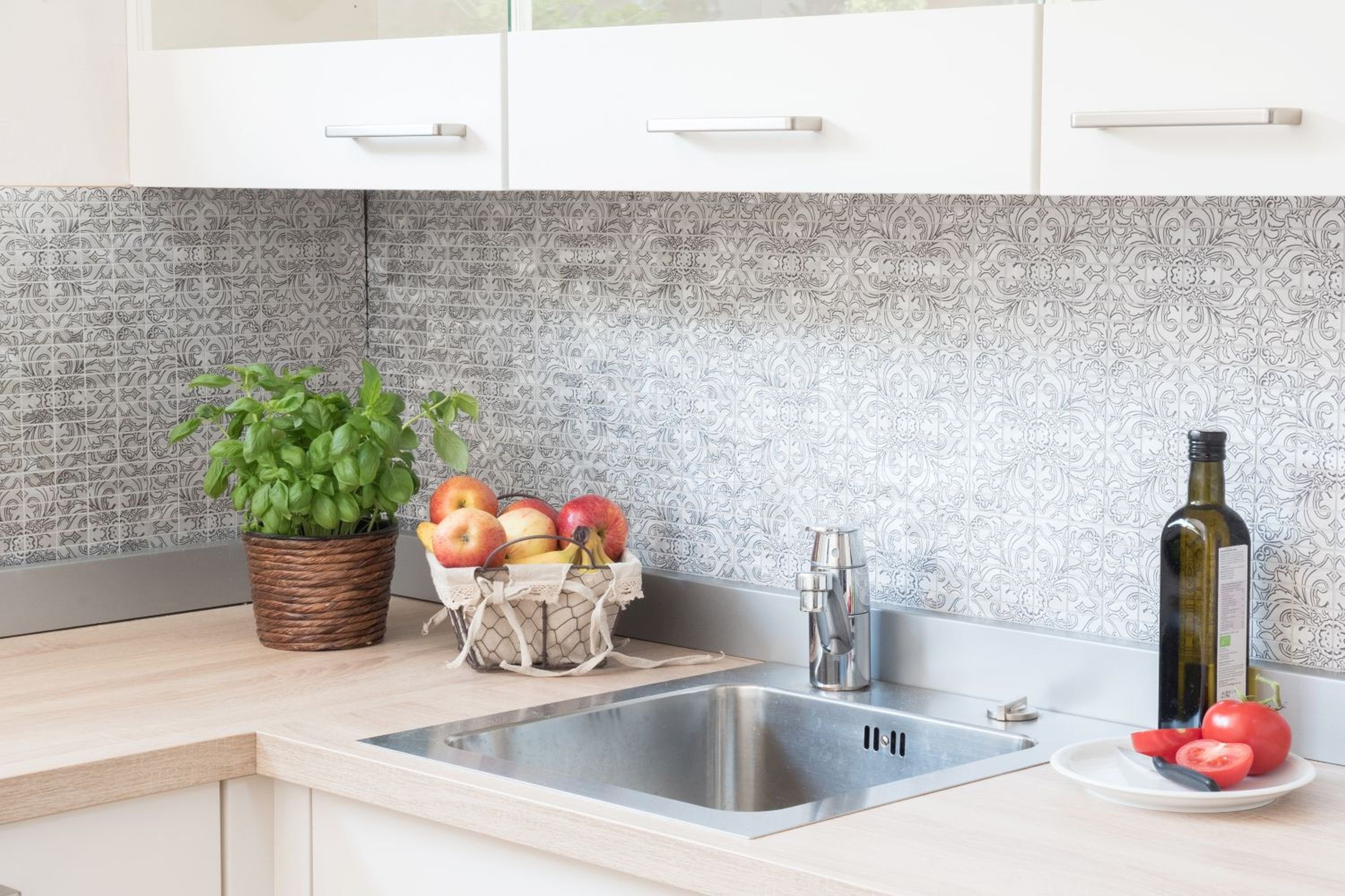 Fliese Mosani Mosaikfliesen silber Fliesenspiegel Küchenrückwand Aluminium Mosaik