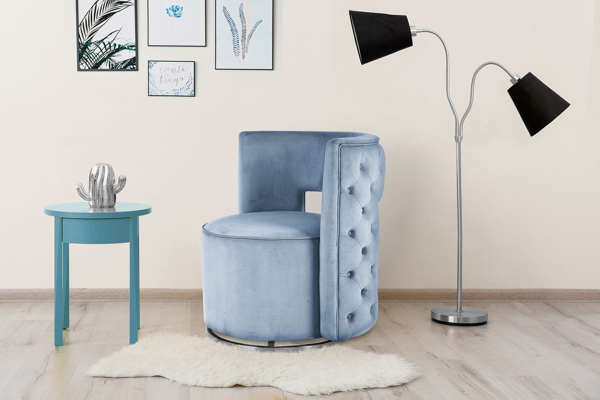 Kayoom Sessel Drehsessel Beverly 125, drehbar, Gestell aus Eisen,samtige Ob günstig online kaufen