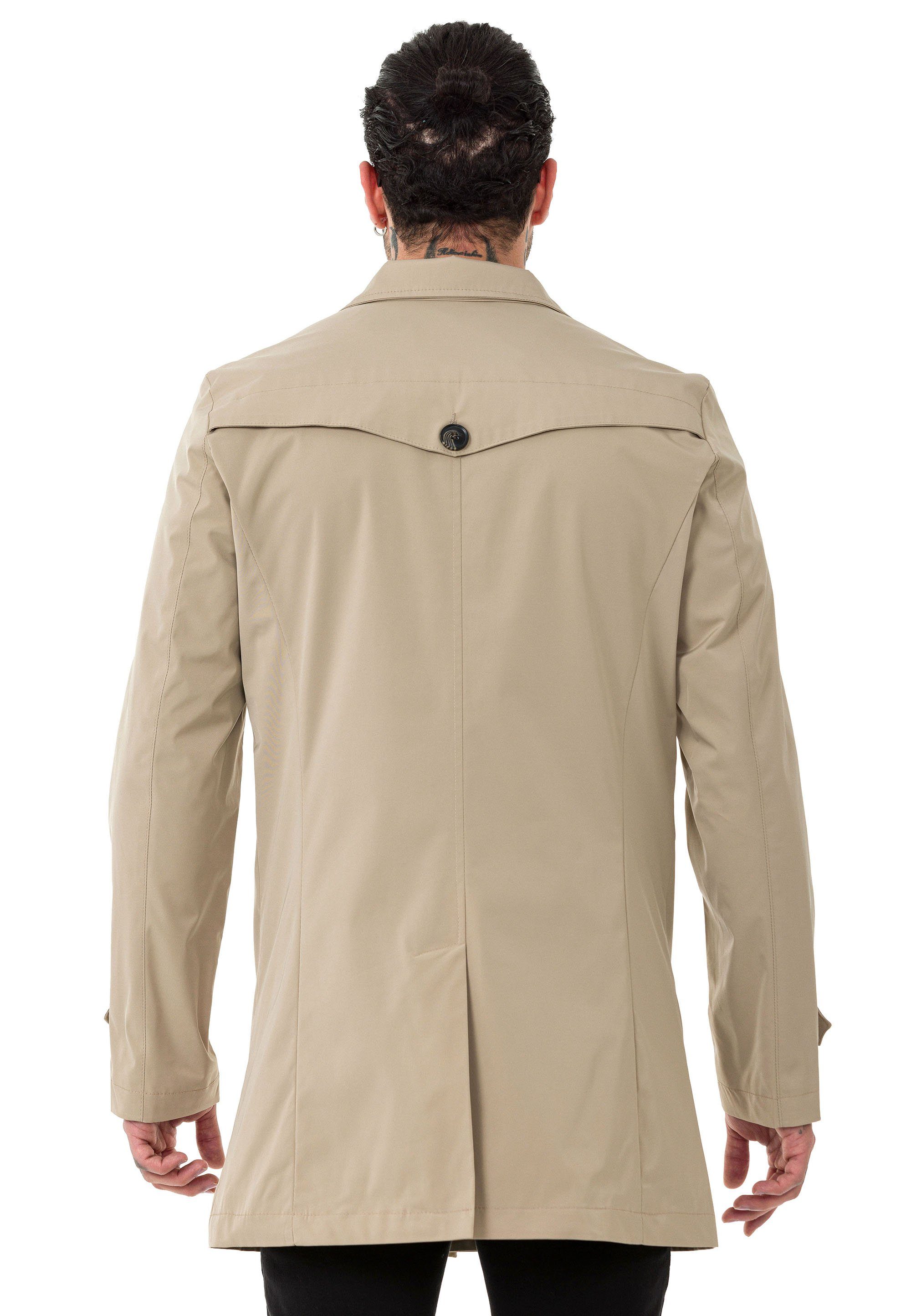 RedBridge Kurzmantel mit Reverskragen und Knopfleiste Klassisch Casual Elegante, zeitlose Optik für Business und Casual-Looks