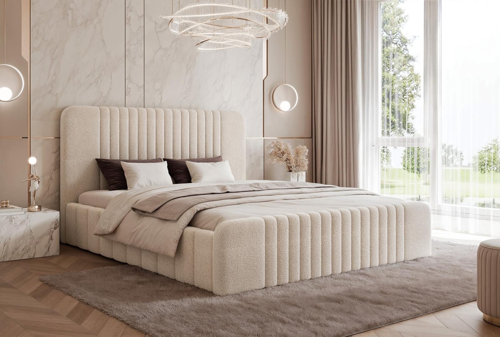 Compleo Polsterbett Doppelbett, Designer Polsterbett, elegantes und modern günstig online kaufen