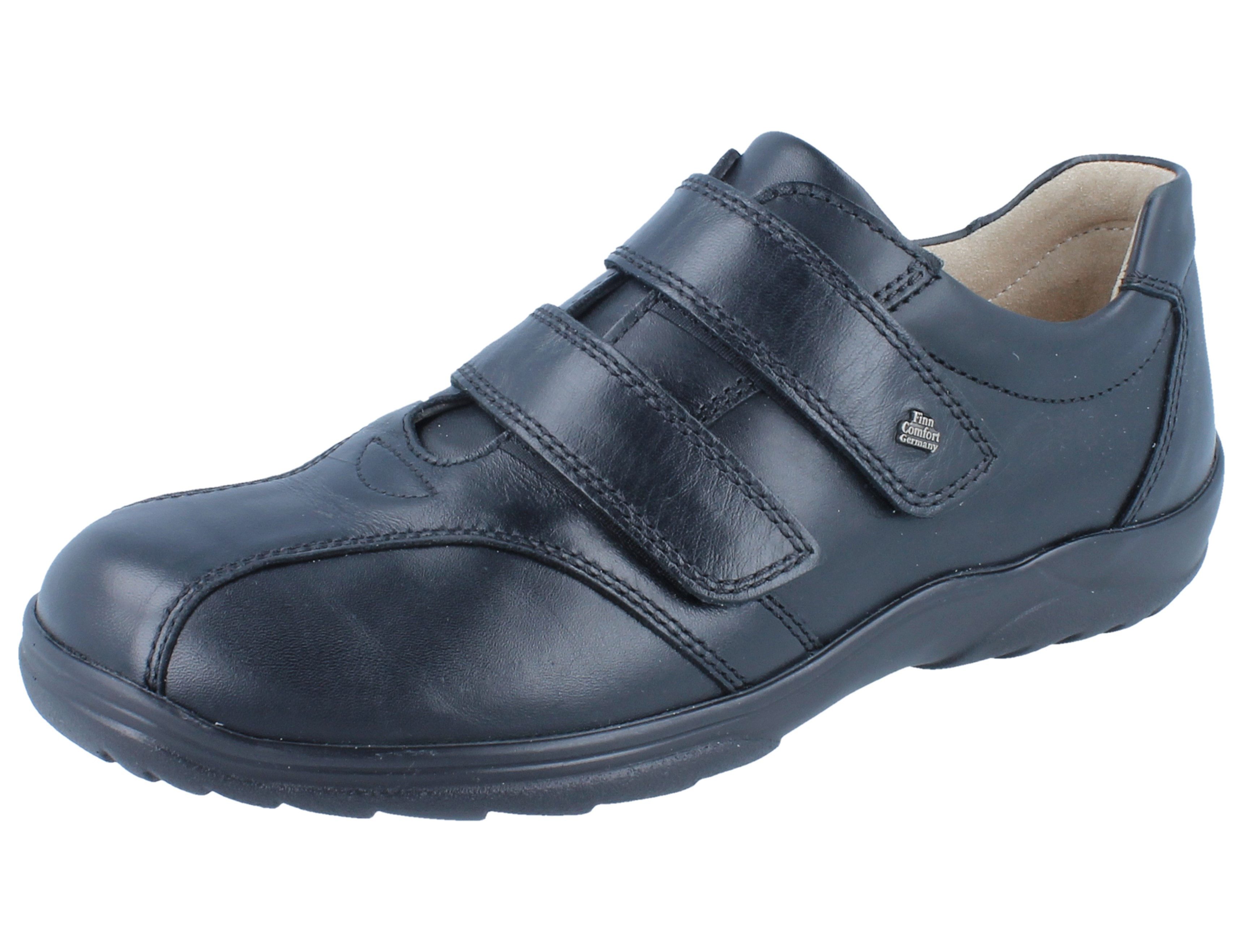 Finn Comfort FINN COMFORT Cardiff Herren Kletthalbschuhe schwarz Glattleder - Schnürschuh Wechselfußbett