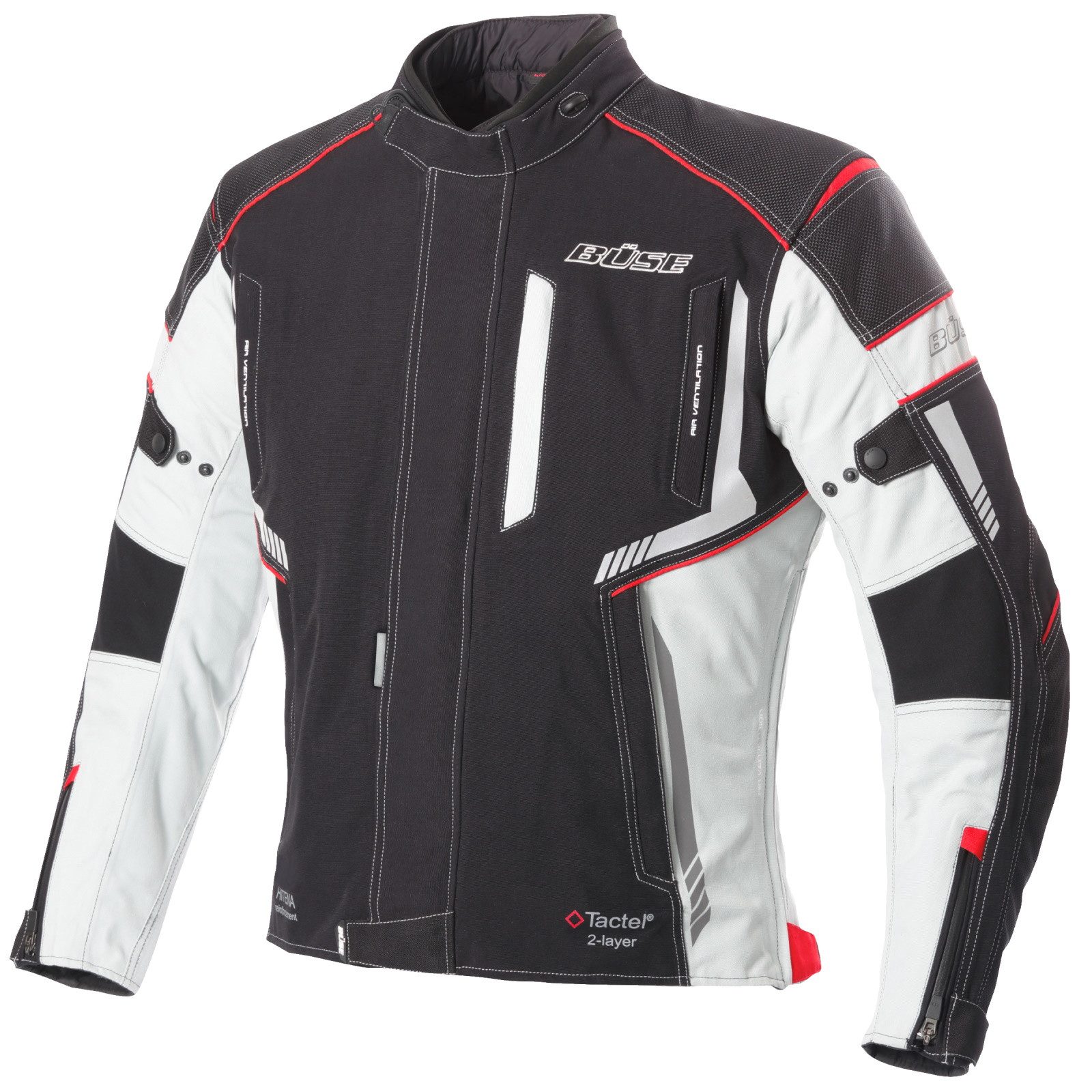 Büse Motorradjacke Büse Salamanca Textiljacke schwarz / hellgrau atmungsaktiv