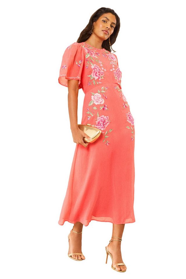 Love & Roses Midikleid Love & Roses Besticktes Chiffon-Midikleid (1-tlg)