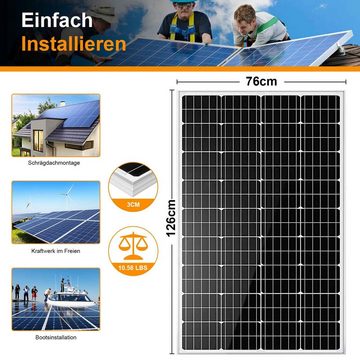 GLIESE Solarmodul 200W Mono Solarmodul für Camper Wohnwagen & Wohnmobil