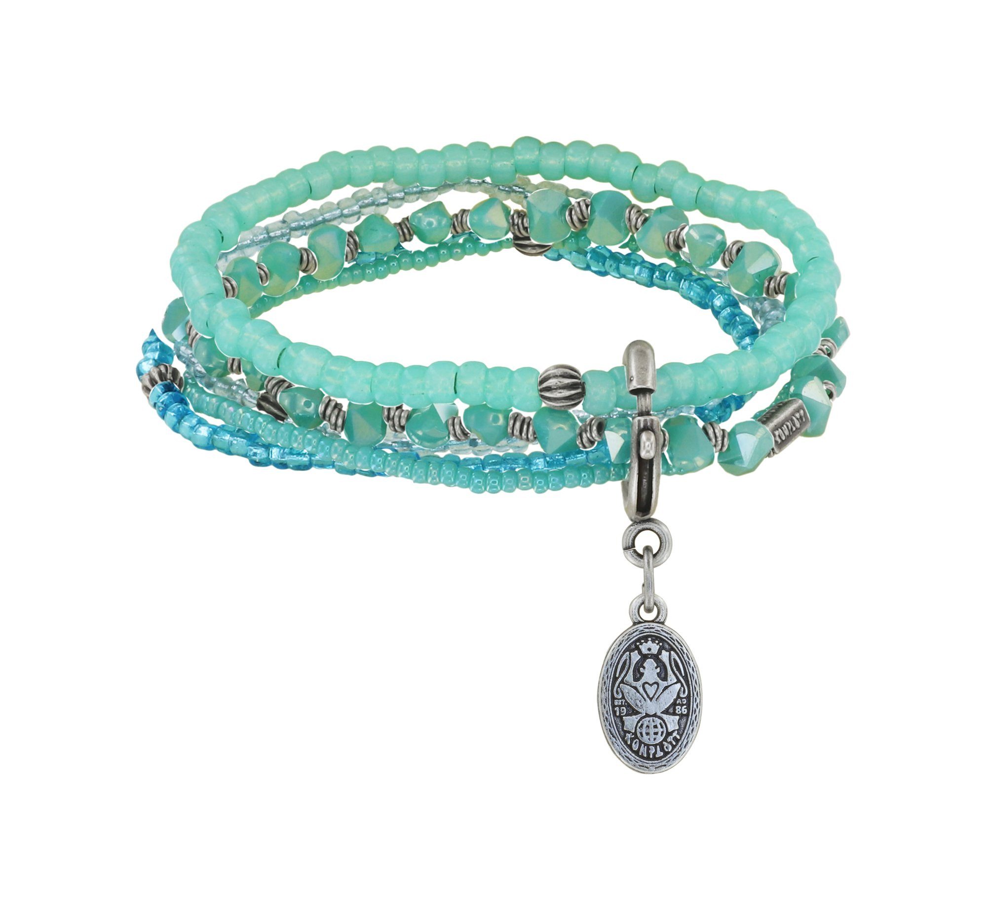KONPLOTT Armband KONPLOTT Armband elastisch Petit Glamour d´Afrique blau antik Silber