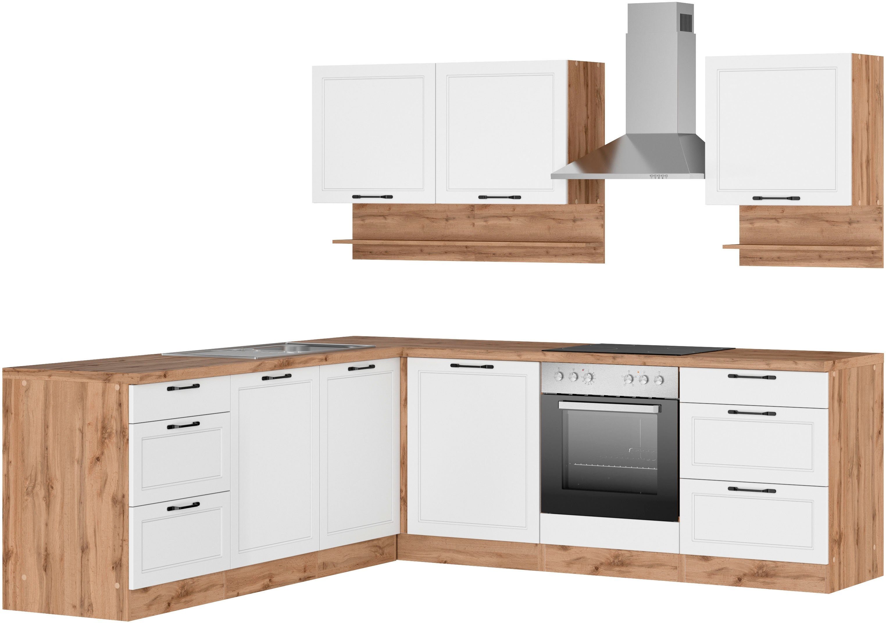 Kochstation Küche KS-Lana, Stellbreite 240/240 cm, wahlweise mit und ohne E-Geräte