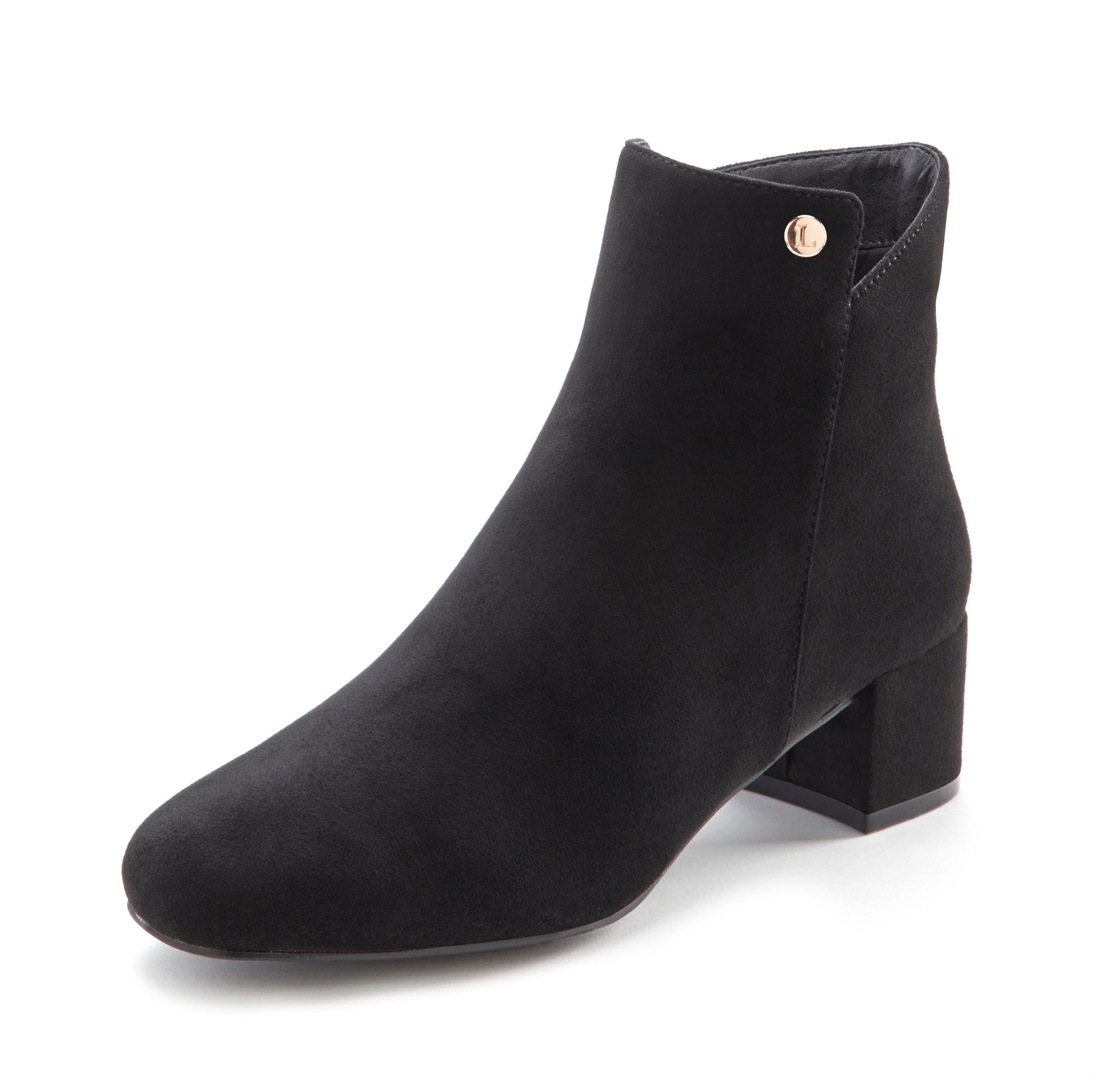 Blockabsatz, schwarz mit Stiefel Boots, VEGAN Stiefelette LASCANA Ankle bequemen