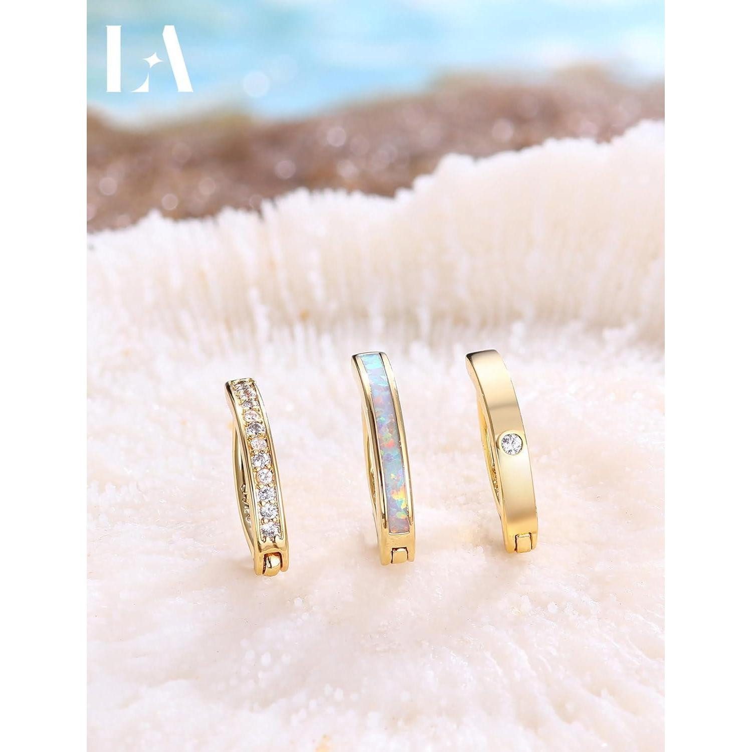 FIOROYAL Bauchnabelpiercing 3er Set 14G Bauchnabelpiercing Silber 925 Hypoallergen Clicker Reverse