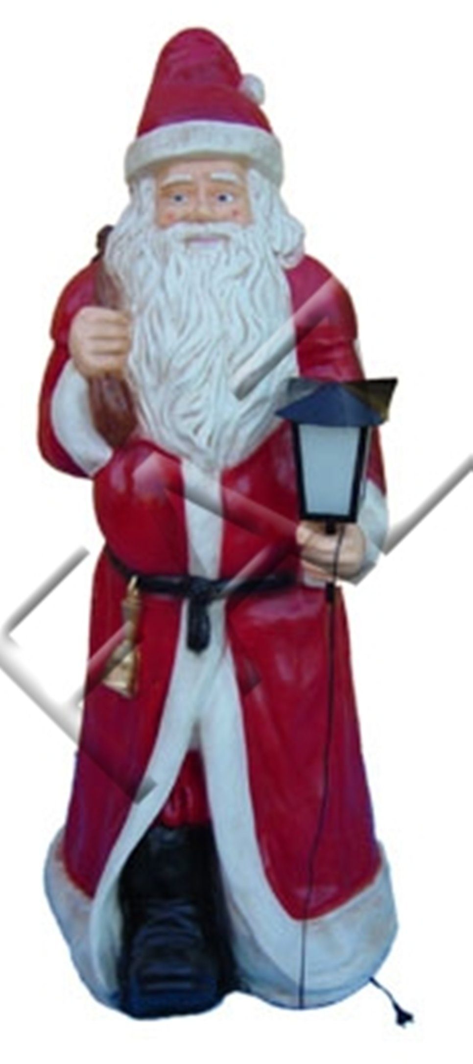 JVmoebel Skulptur Design Statuen Weihnachtsmann mit Lampe Laden Statue Skulptur Figuren 186cm Neu