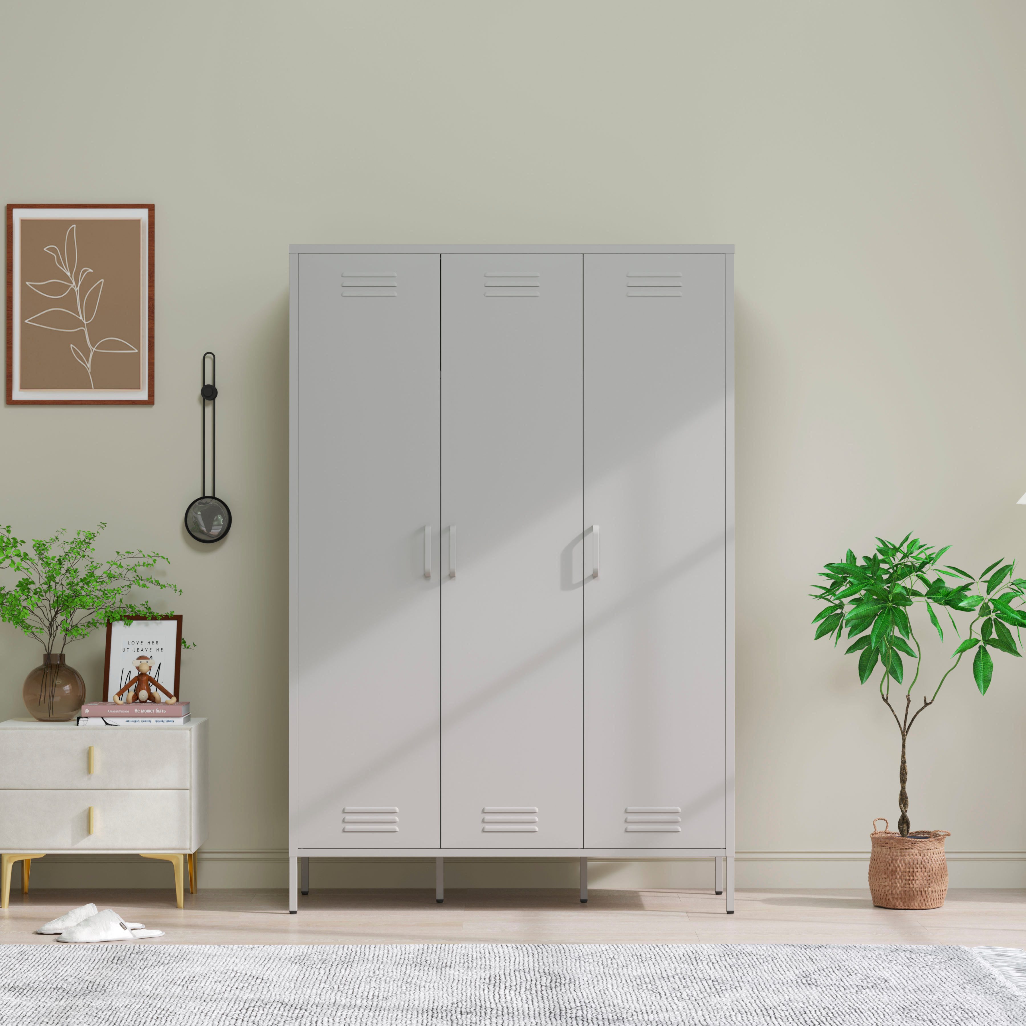 OTTO home Kleiderschrank Siena Schrank Spind Metallschrank mit 3 Türen (Ideal für jeden Wohnraum - Trendsetter) Zeitloser Schlafzimmerschrank Garderobe Multischrank