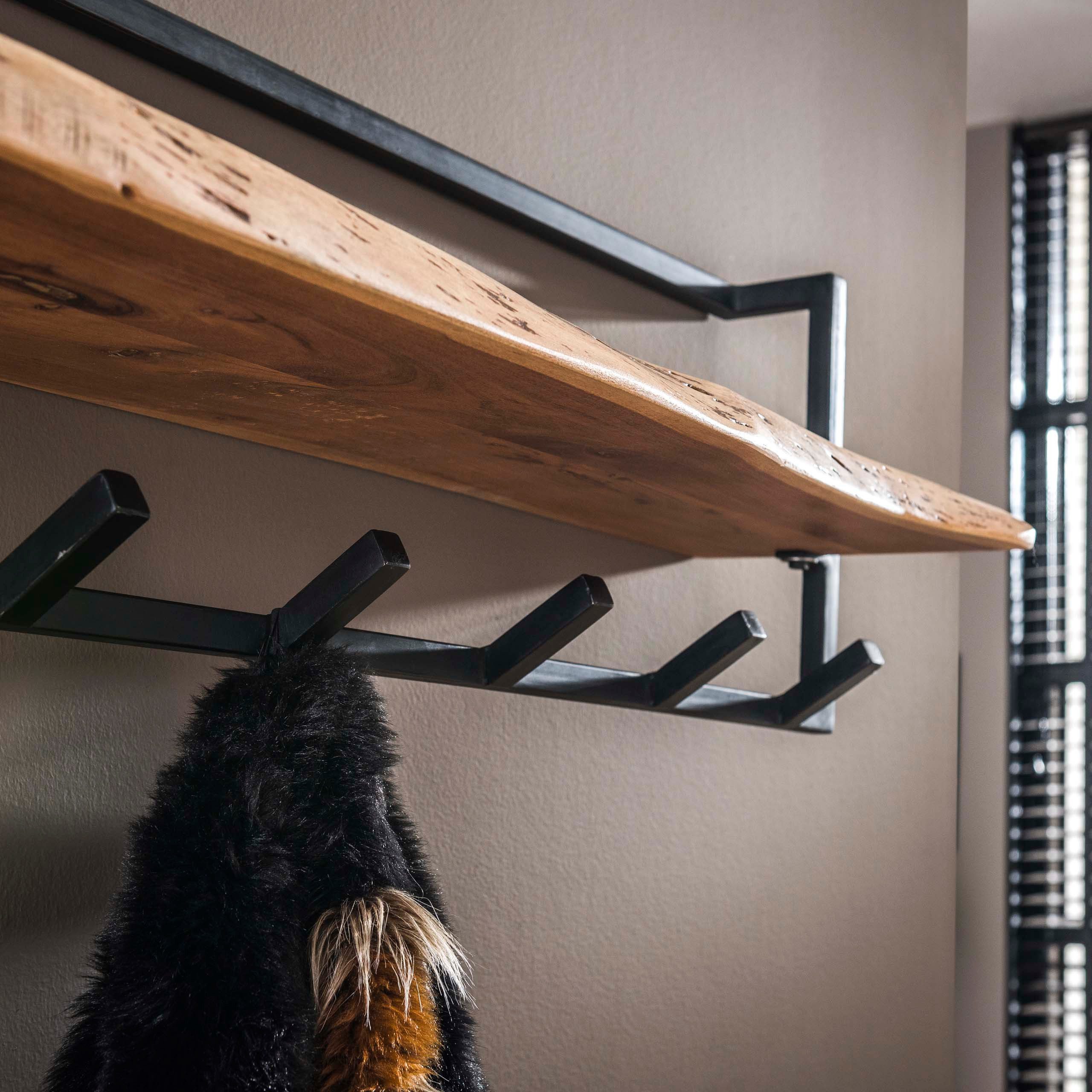Sitheim-Europe Wandgarderobe Garderobe Air Solid hoch Hutablage 2x6 Haken / Massiv Akazie (1 St)