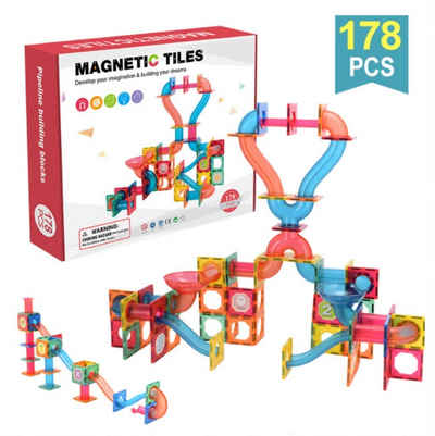 powertechnik-Germany Magnetspielbausteine »Magnetische Bausteine 3D 178 tlg Magnetspiele Magnete Kinder Bauklötze Magnet Spielzeug ab 3 Jahren«, (178 St)