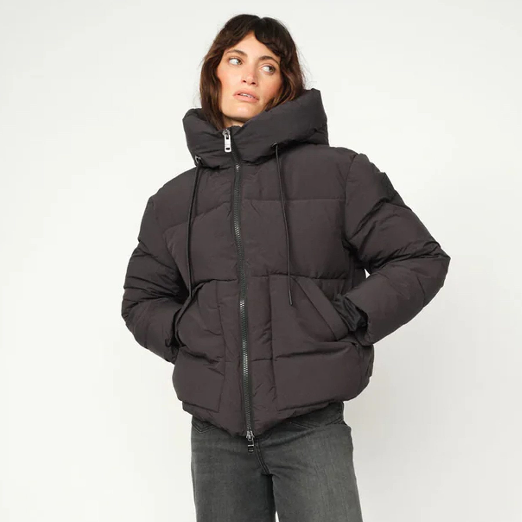 Mos Mosh Steppjacke MOS MOSH Steppjacke OLLI mit Kapuze - Schwarz