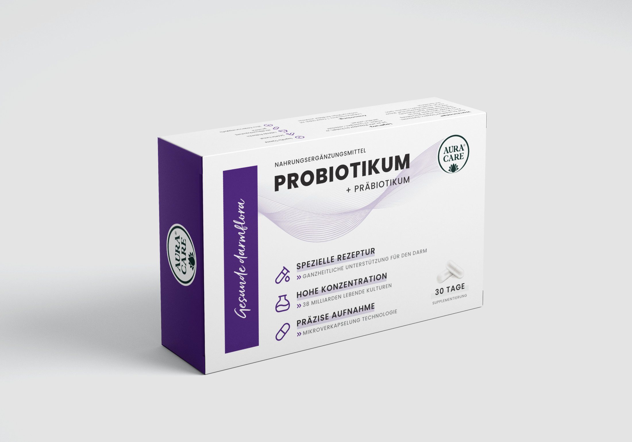 AuraCare® Probiotikum + Präbiotikum - Darmflora 30 Kapseln Kapsel