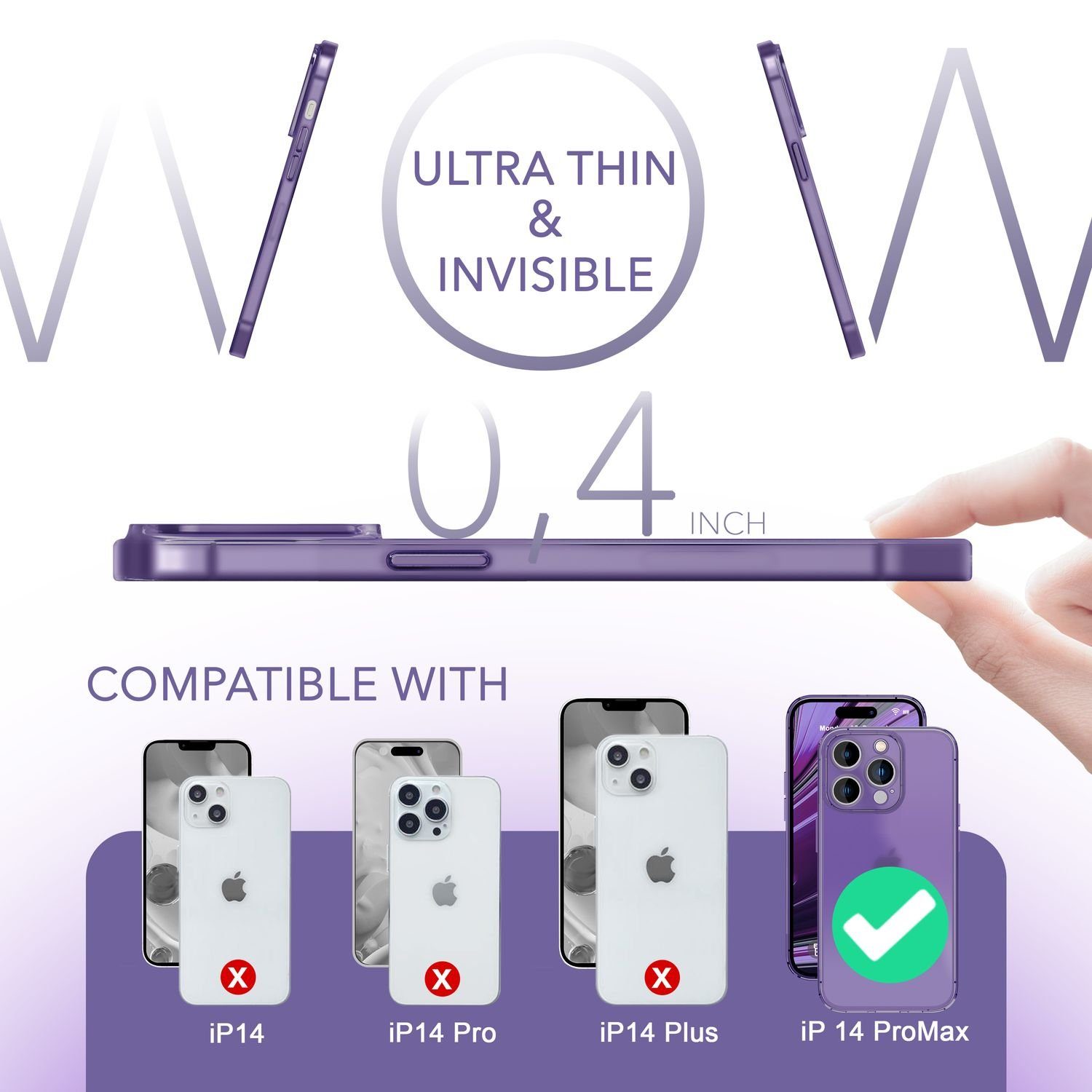 Nalia Smartphone-Hülle Apple iPhone 14 Pro Max 17 cm (6,7 Zoll), Extrem Dünnes Mattes Hardcase / 0,3mm Schlanke Hülle / Durchscheinend – Bild 5 von 5