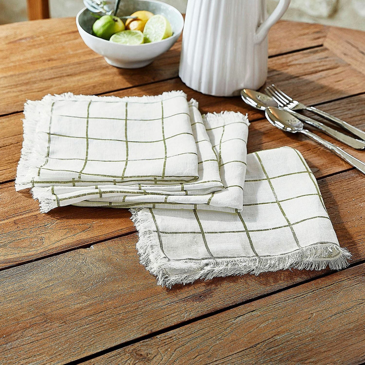 Mirabeau Stoffserviette Serviette 4er Set Klivento weiß/grün