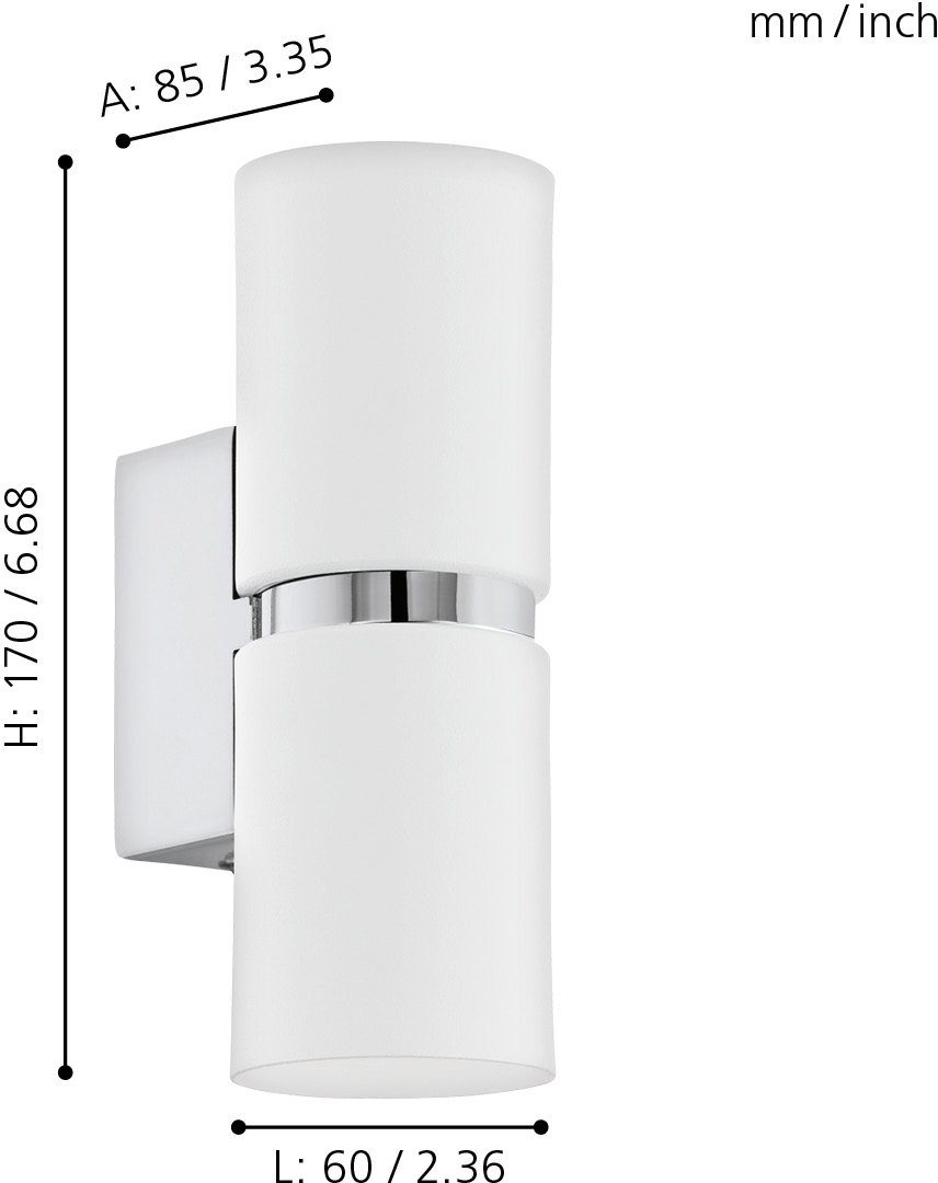 Zweiflammige LED-Wandleuchte Passa, rund, weiß günstig online kaufen