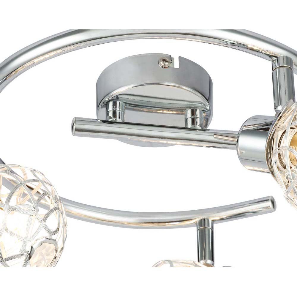 Leuchtmittel Metallic inklusive, Leuchte Lampe etc-shop Silber LED Aluminium Neutralweiß, Chrom LED Deckenleuchte, Decken
