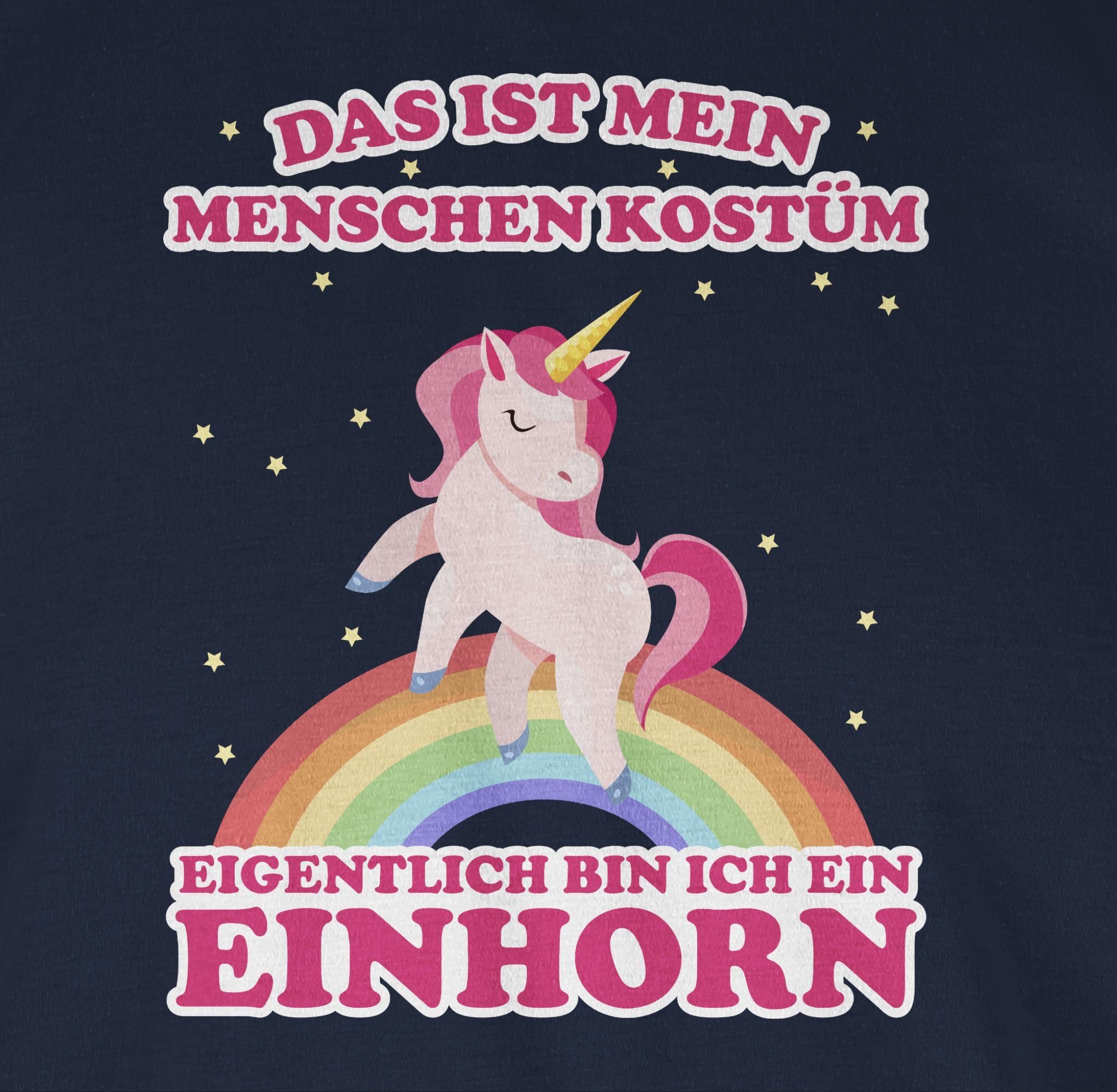 Menschenkostüm 3 Outfit Blau ist Shirtracer Einhorn Karneval Das T-Shirt mein Navy