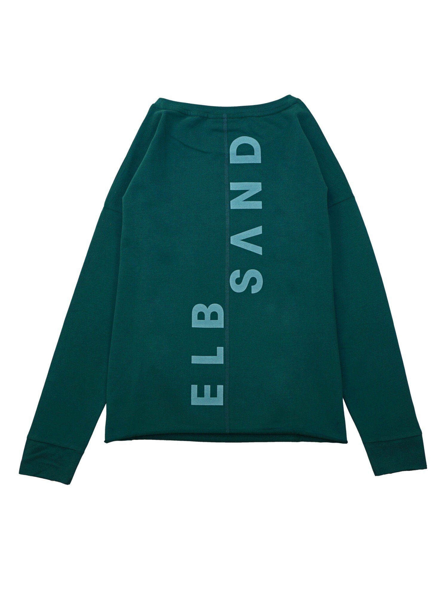 Sweatshirt dunkelgrün (1-tlg) mit Riane vertikalem Backprint Sweatshirt Elbsand Pullover