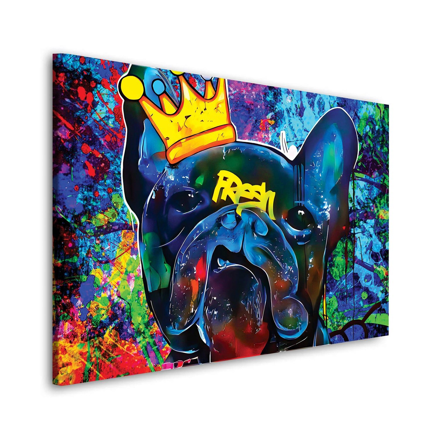 Leinwandbild French Bulldog Pop Art Wandbild Leinwandbild Kunstdruck XXL Deko