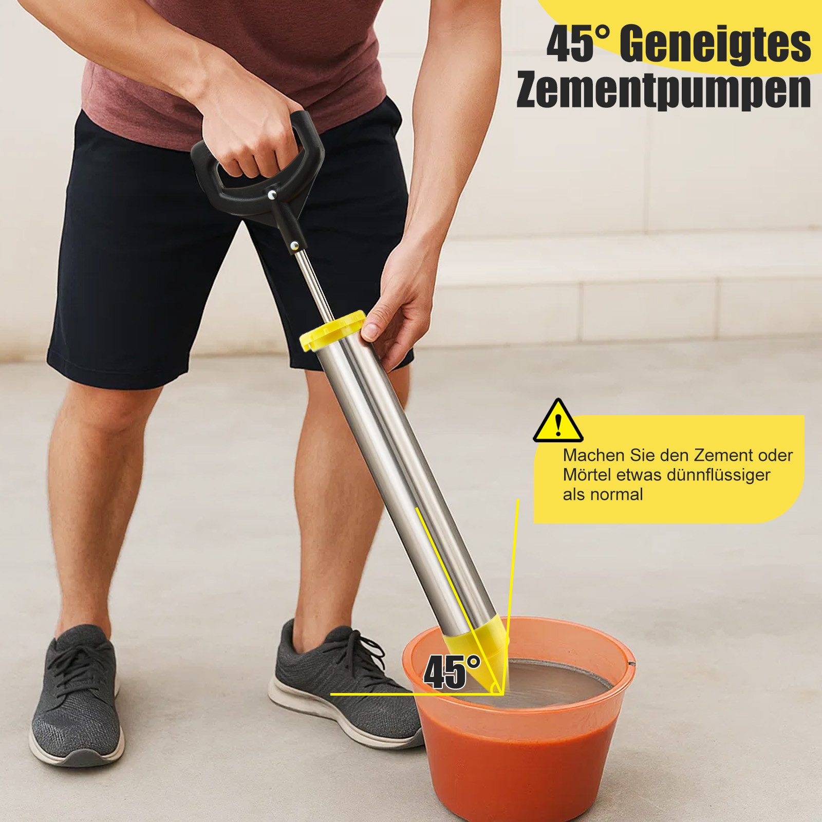 Youyijia Multi-Tool 5-in-1-Mörtelspritze mit Edelstahldüsen – Betonmörtelpistole zum