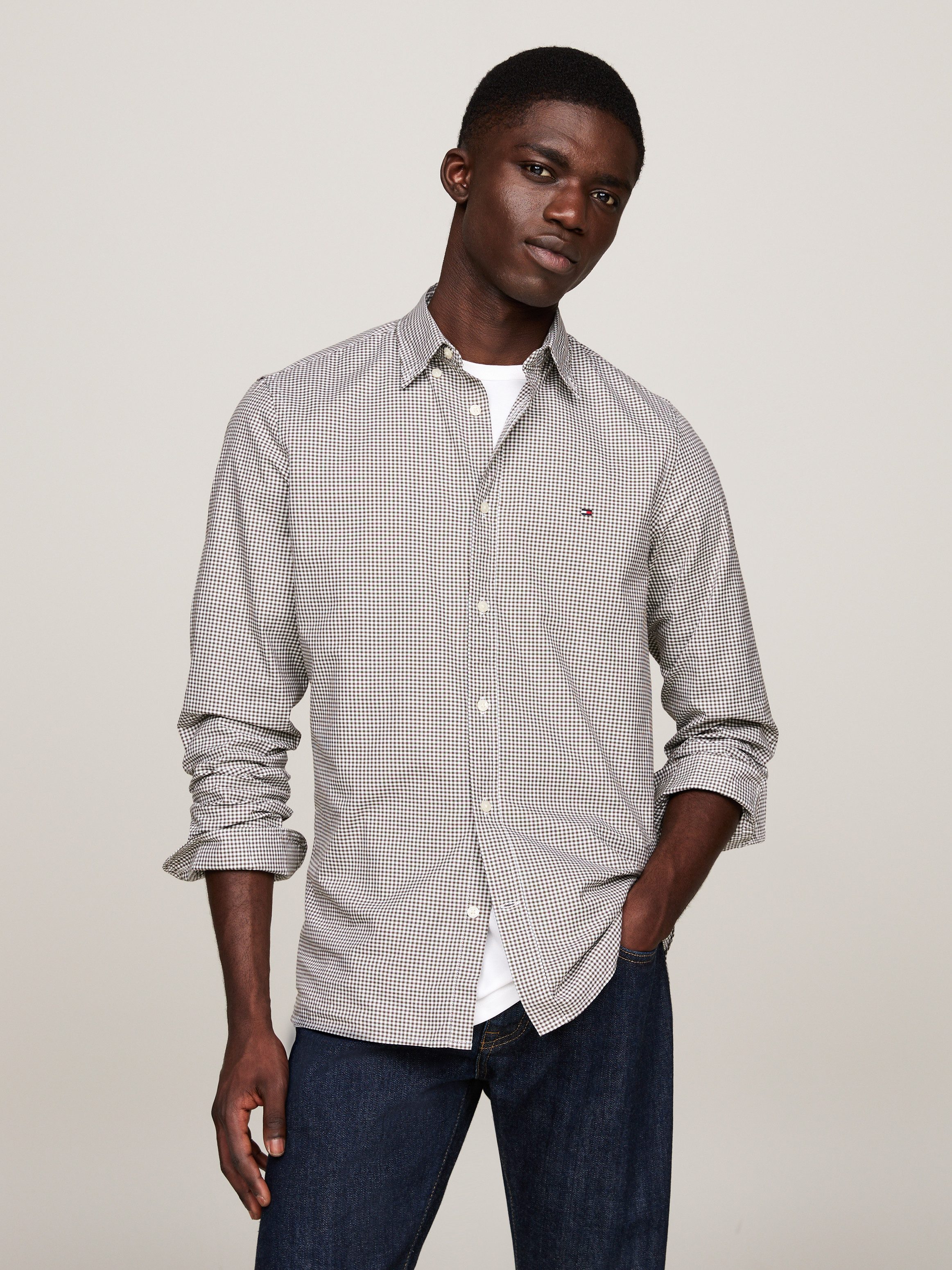 Tommy Hilfiger Langarmhemd MICRO GINGHAM POPLIN günstig online kaufen