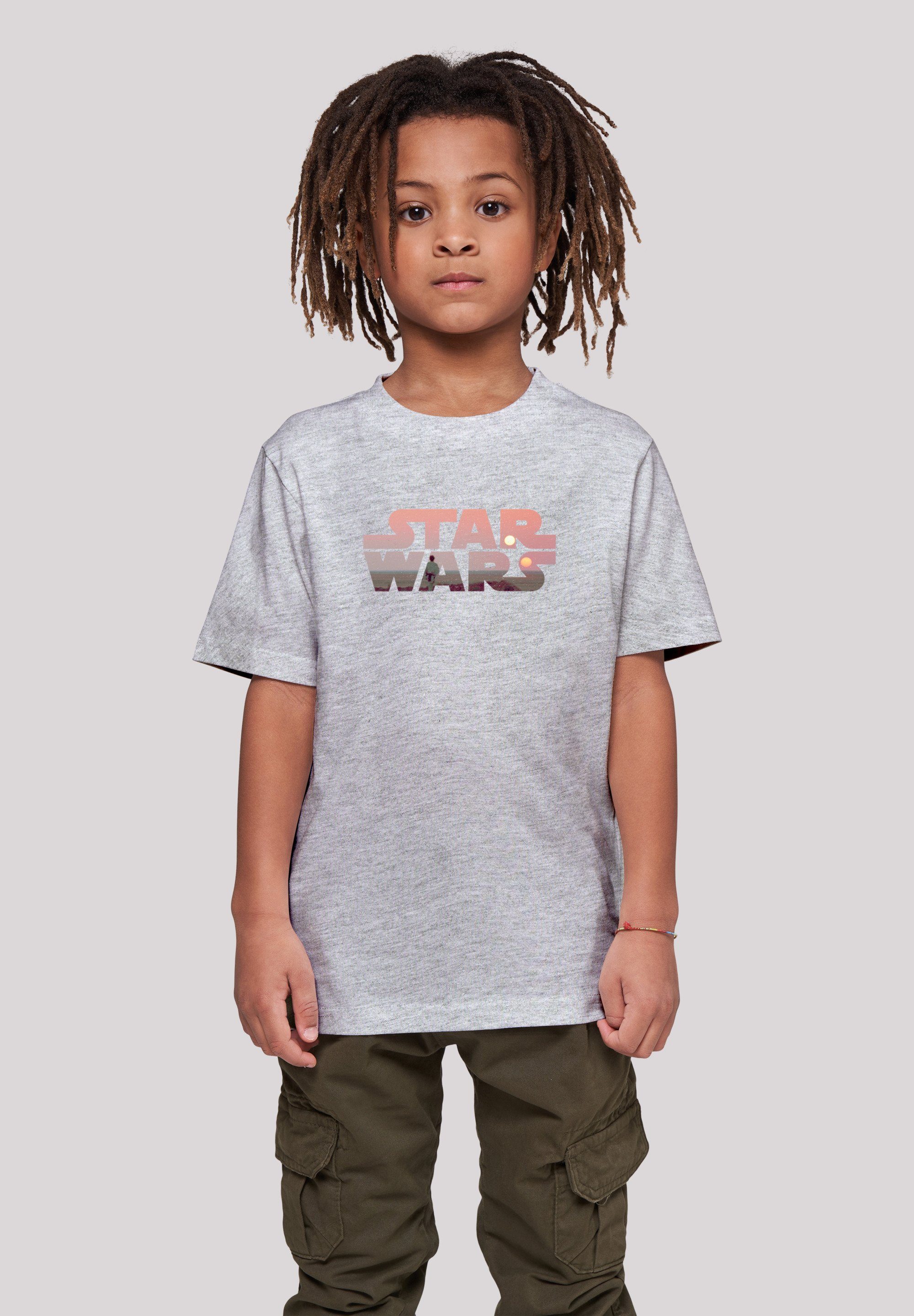 Tee Wars Logo with heathergrey Basic Kids Tatooine F4NT4STIC Kinder (1-tlg) Star Kurzarmshirt