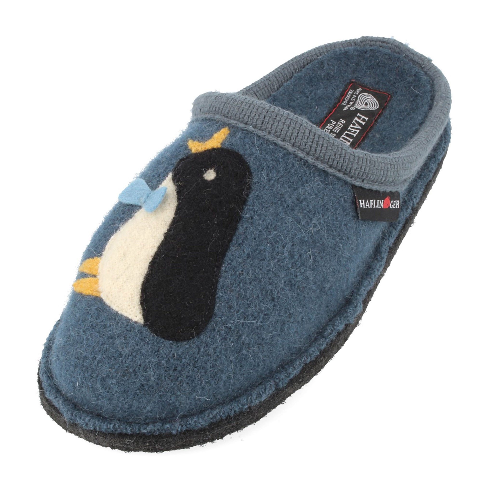 Haflinger Flair Pingu Pantoffeln gewalkter aus Wolle Pinguin Unisex Hausschuh – Bild 3 von 3