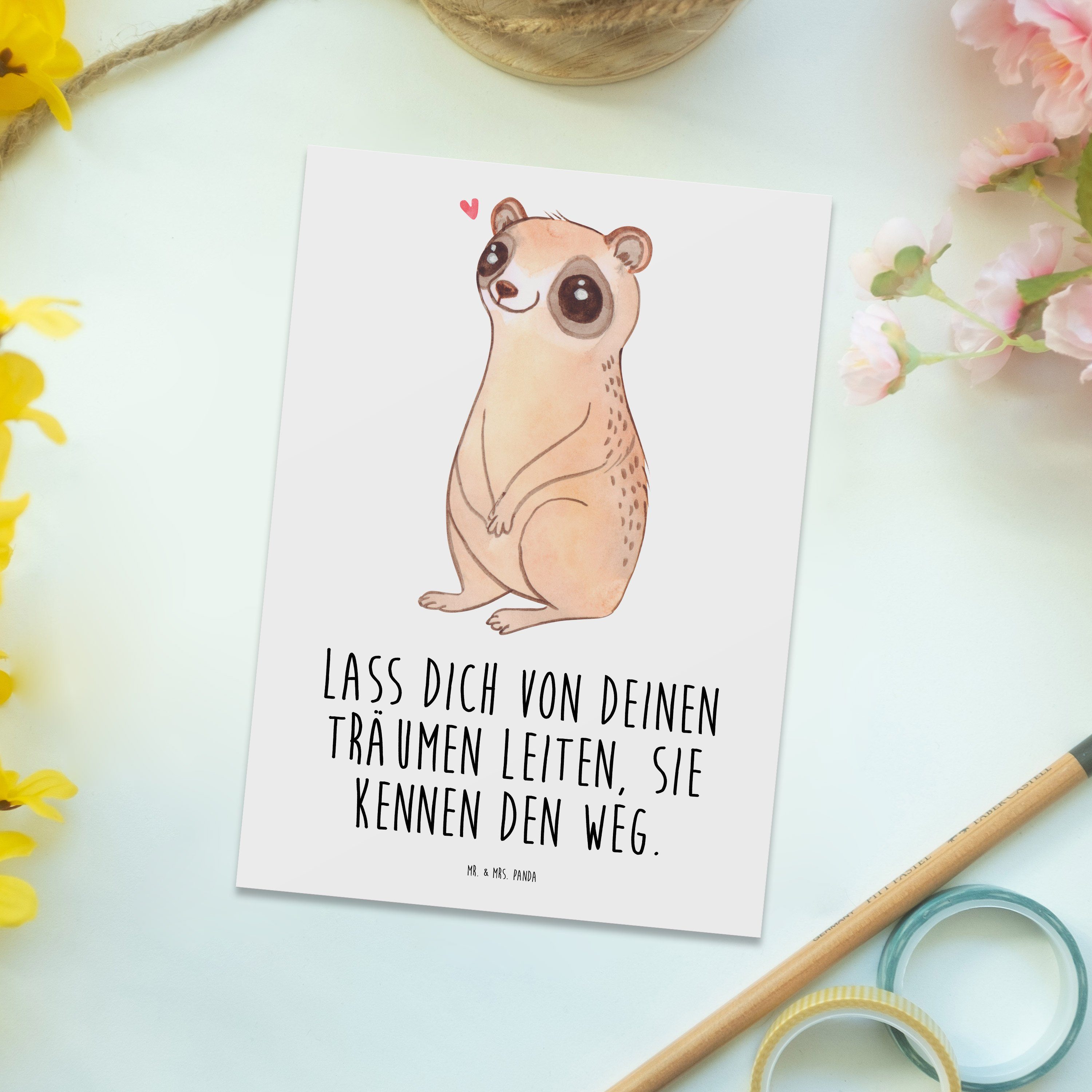 Panda Mr. - Karte, Glücklich Postkarte Mrs. Weiß Sprüche, & Geschenk, lustige - Plumplori Ansich