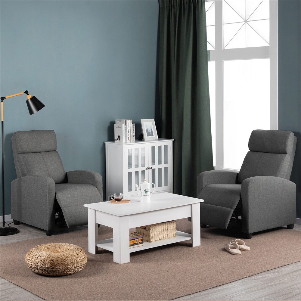 Yaheetech Relaxsessel Ruhesessel mit Liegefunktion, Fernsehsessel Loungesessel mit verstellbarer Rücklehne & Fußstütze