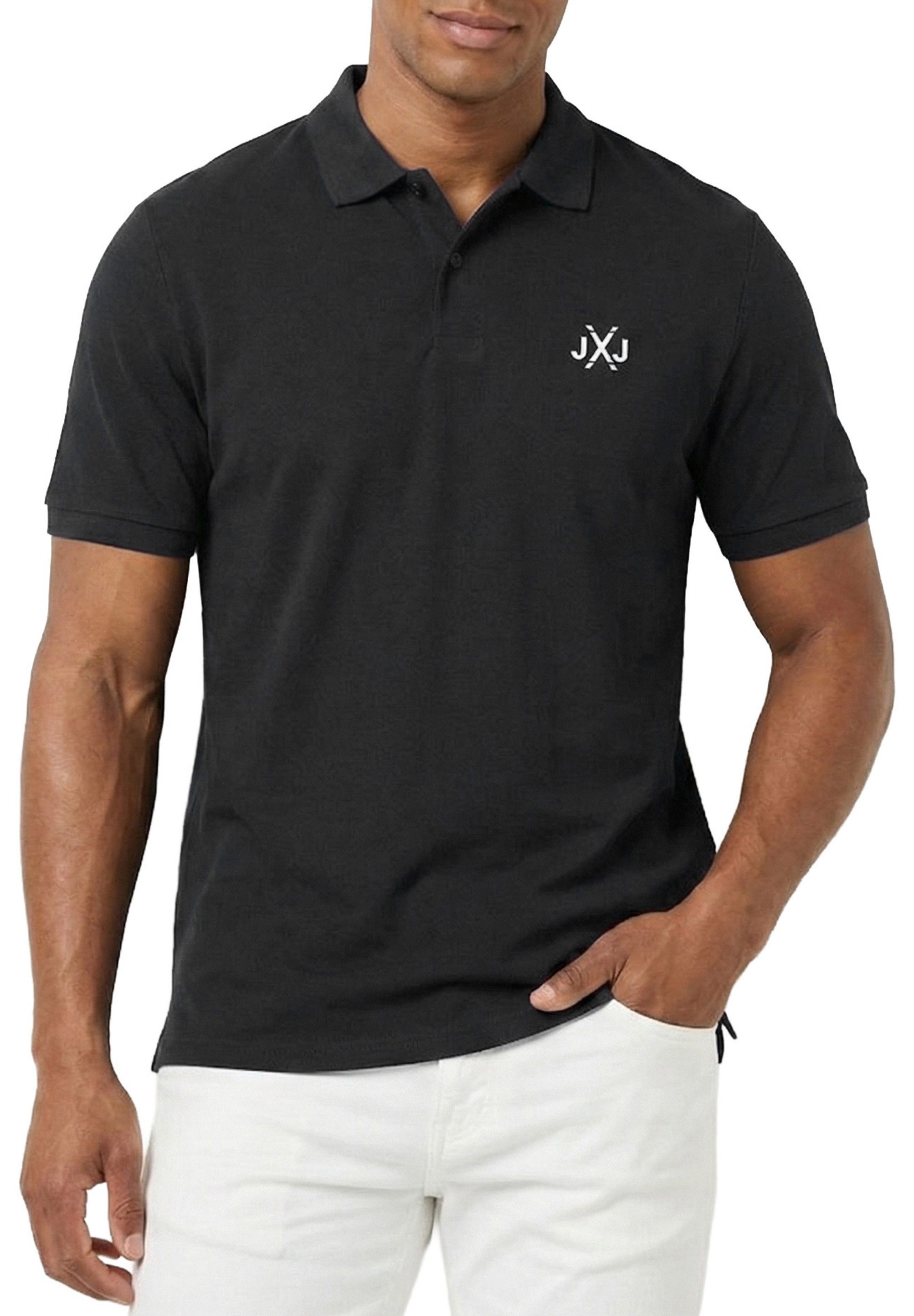 Jack & Jones Poloshirt RISE INFINITY POLO Kurzarm Hemd aus Bauwolle Polohemd mit Print T-Shirt mit Kragen