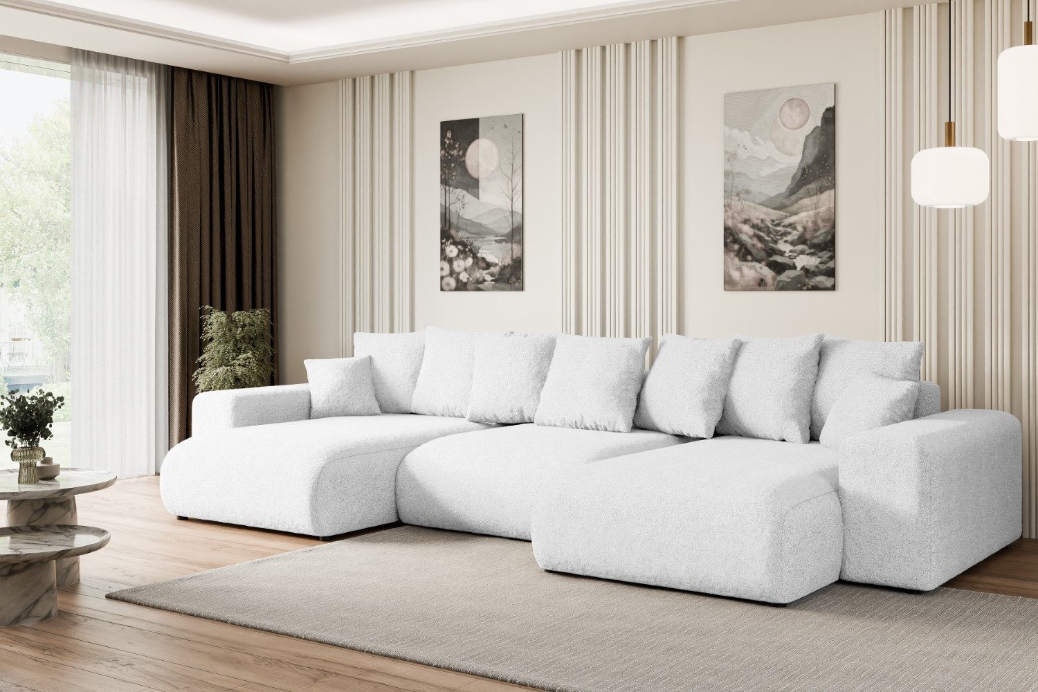 ALTDECOR Wohnlandschaft ESKAR-U, Couch mit Schlaffunktion, Wohnzimmer - Wohnlandschaft, Corner Sofa Bett Eckcouch Couch L-Form Schlafcouch Ausziehbar